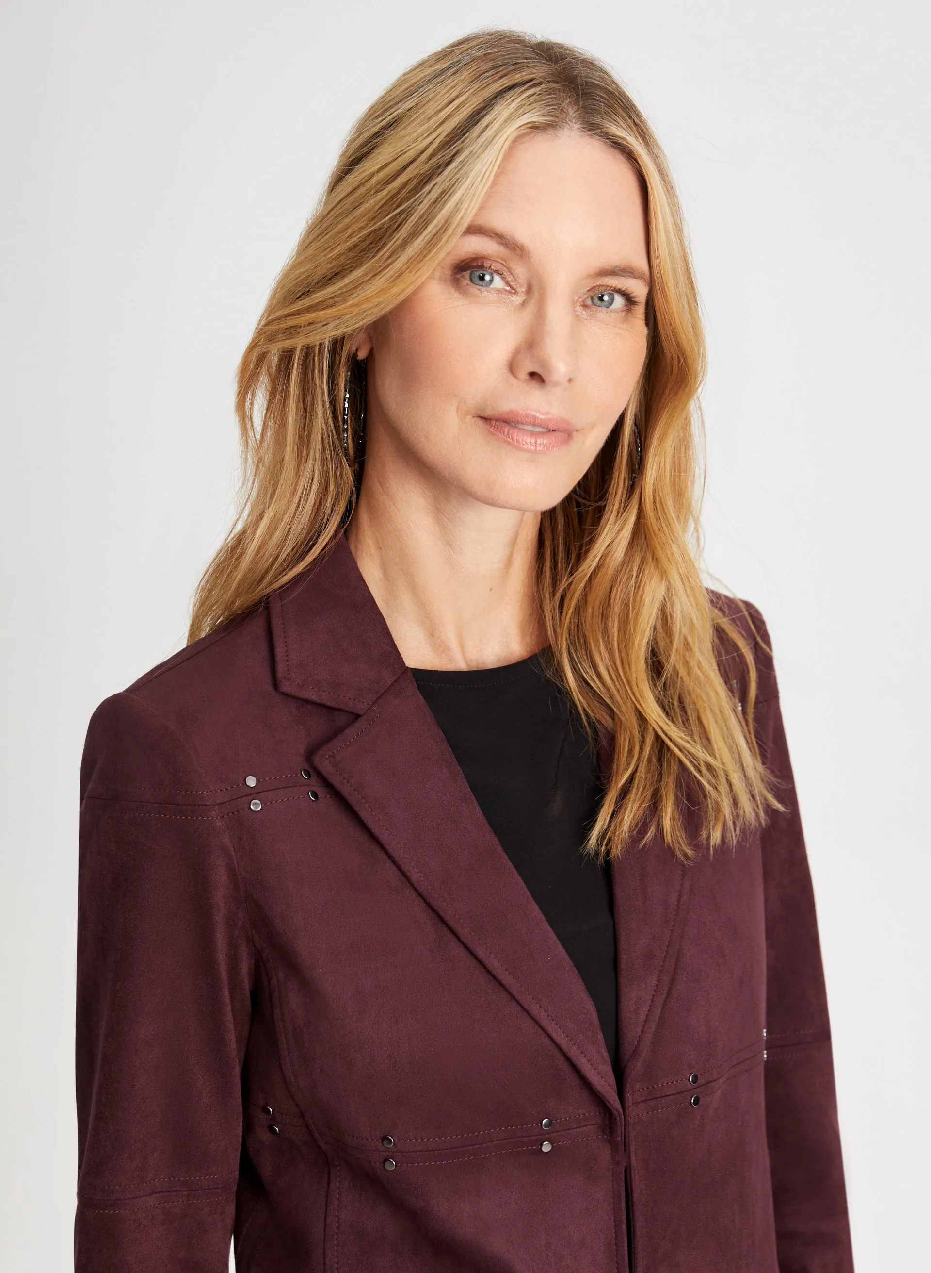 Stud Detail Faux Suede Jacket sold by Laura product image thumbnail 4