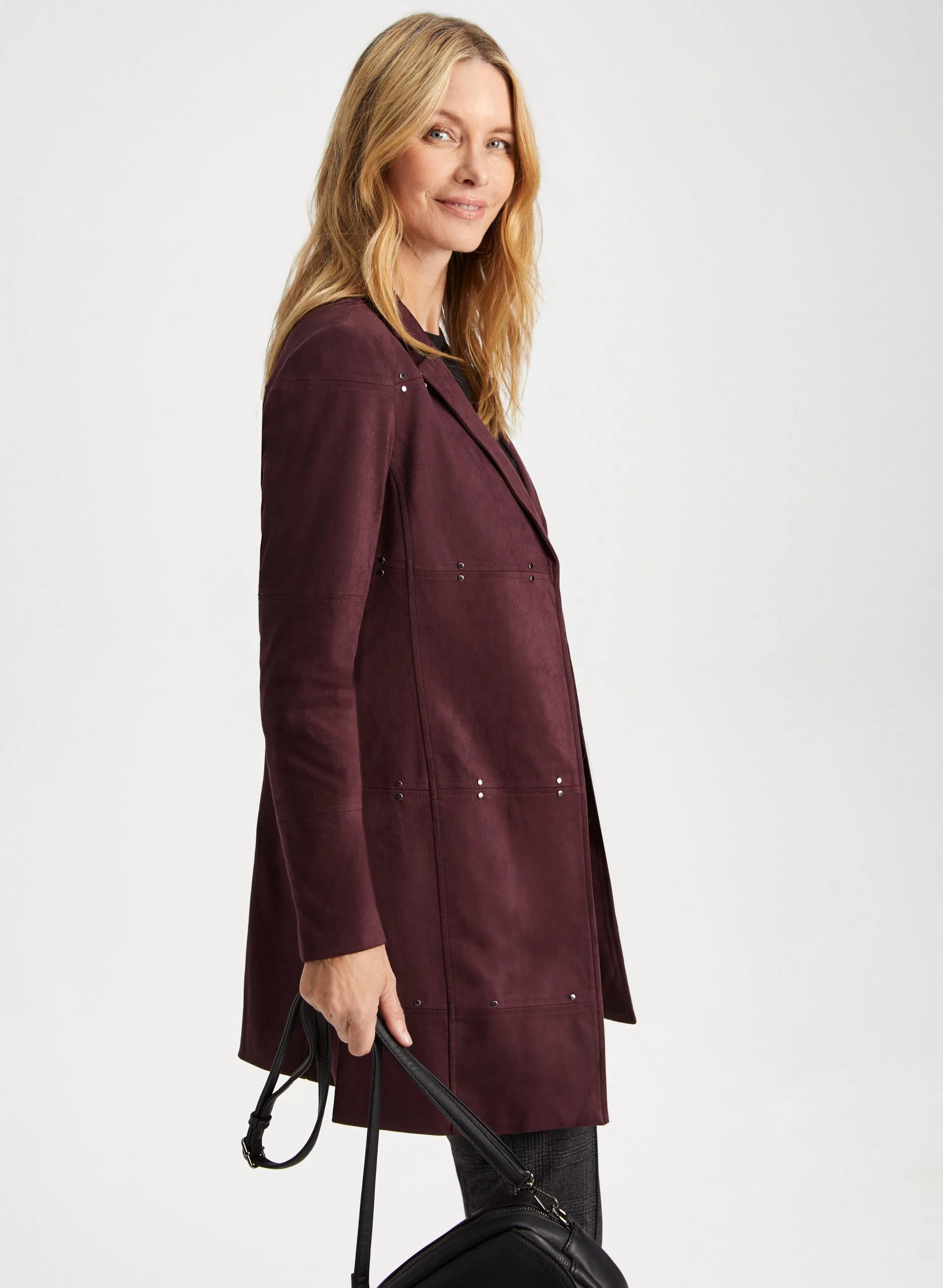 Stud Detail Faux Suede Jacket sold by Laura product image thumbnail 5