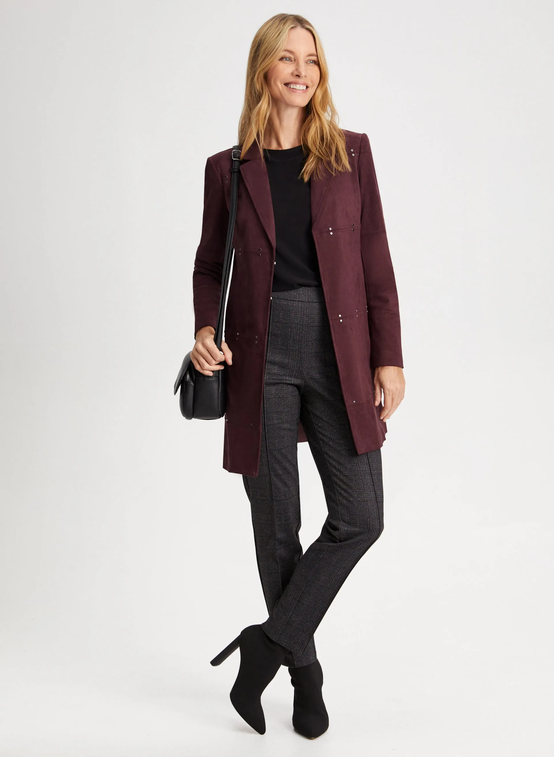 Stud Detail Faux Suede Jacket sold by Laura product image thumbnail 3