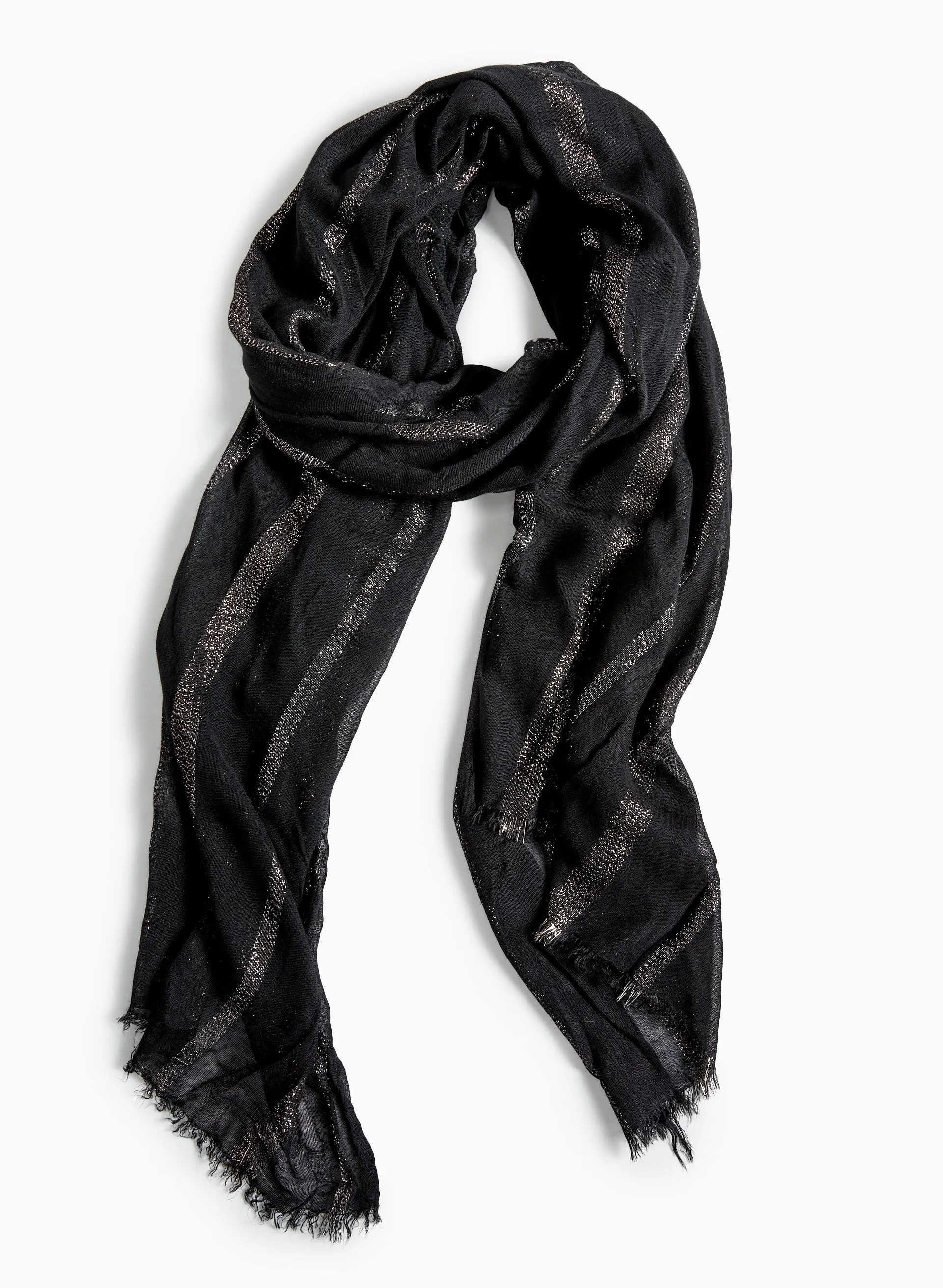 Metallic Stripe Detail Shawl sold by Laura