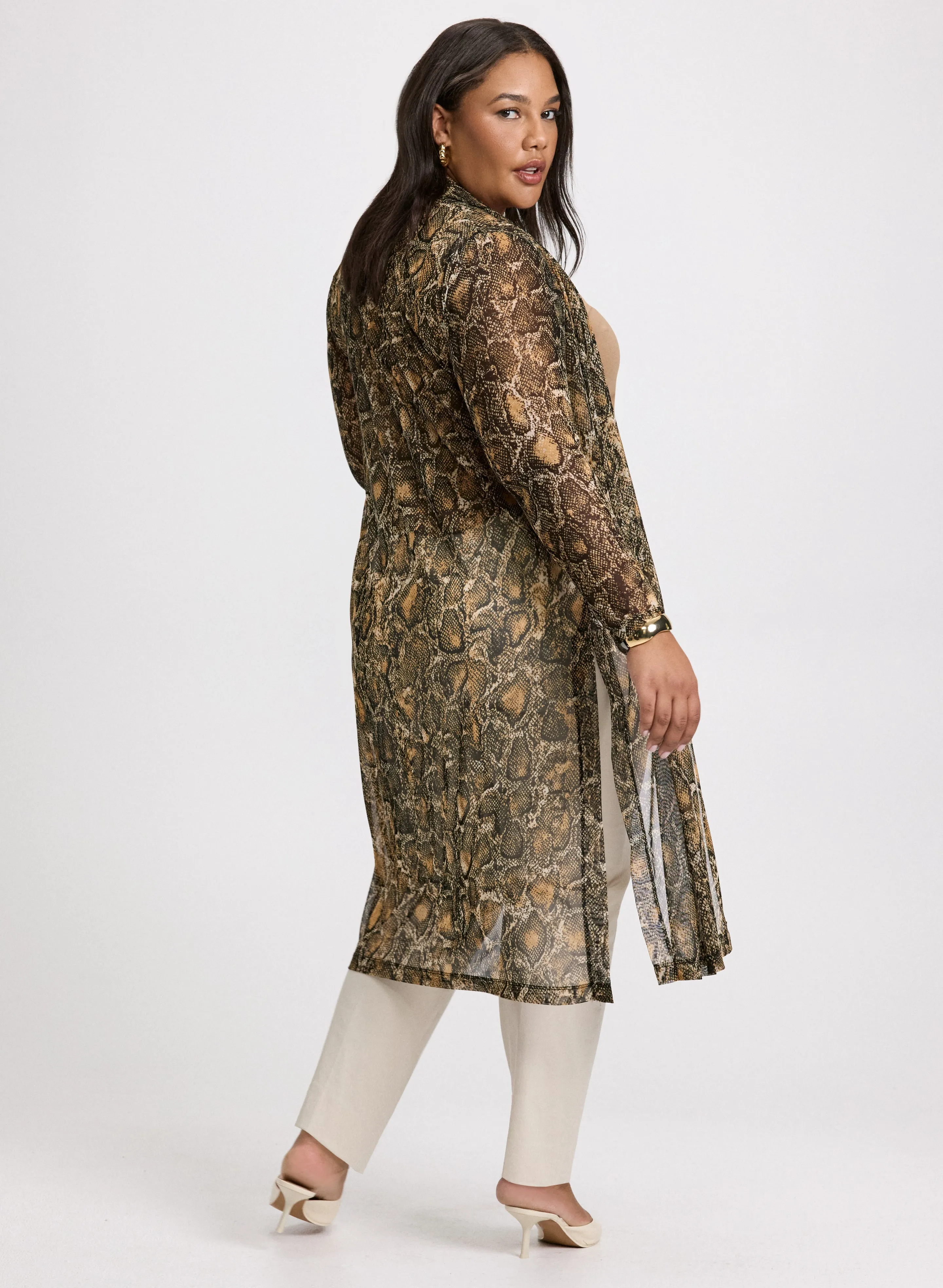 Snake Print Slit Cardigan sold by Laura product image thumbnail 3