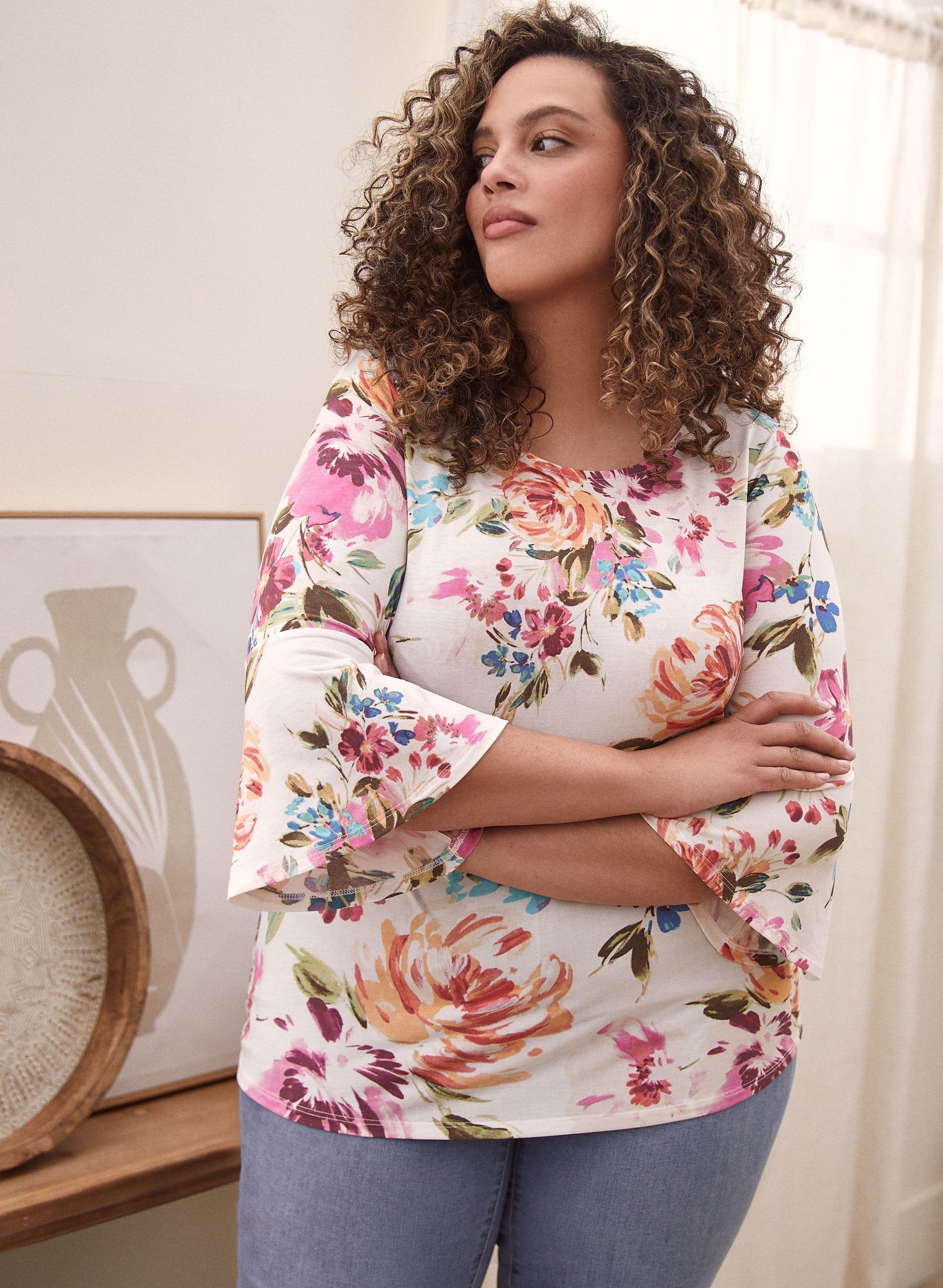 Floral 3/4 Sleeve Top sold by Laura product image thumbnail 3