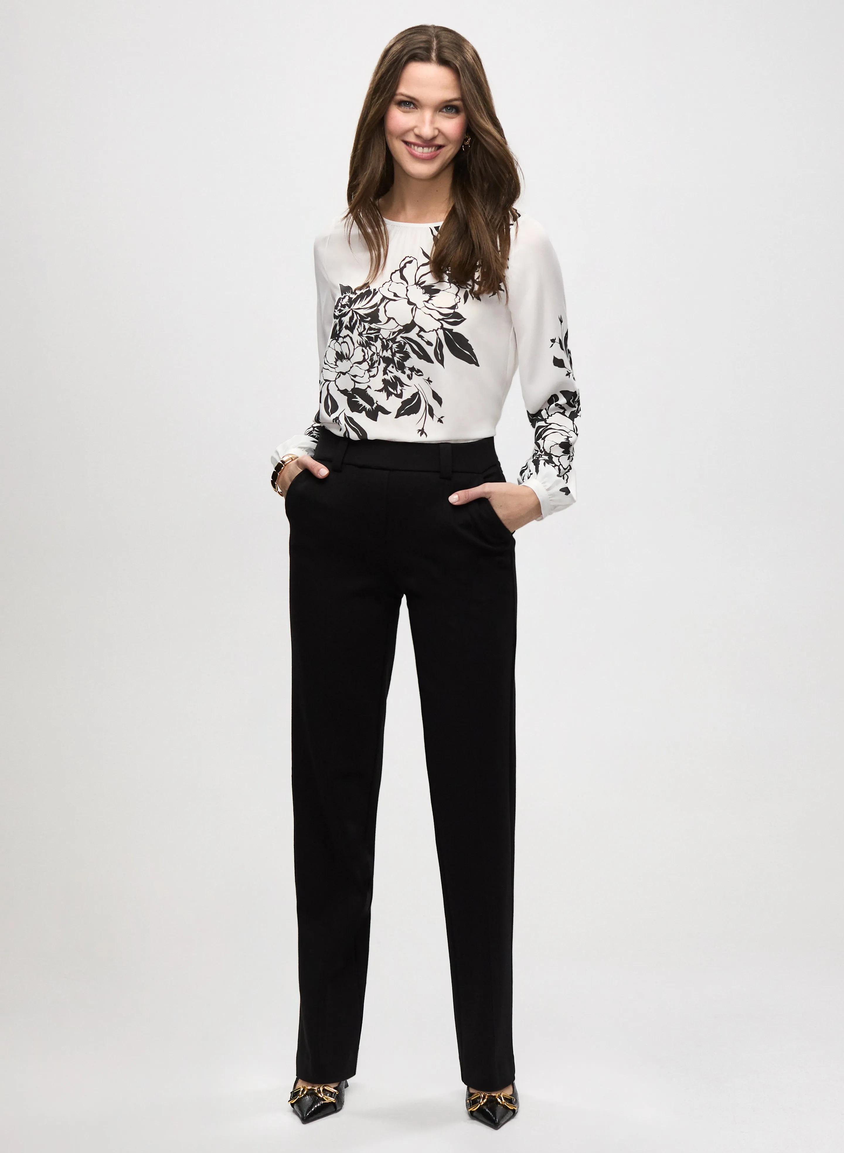 Placement Print Blouse & Straight Leg Pants sold by Laura