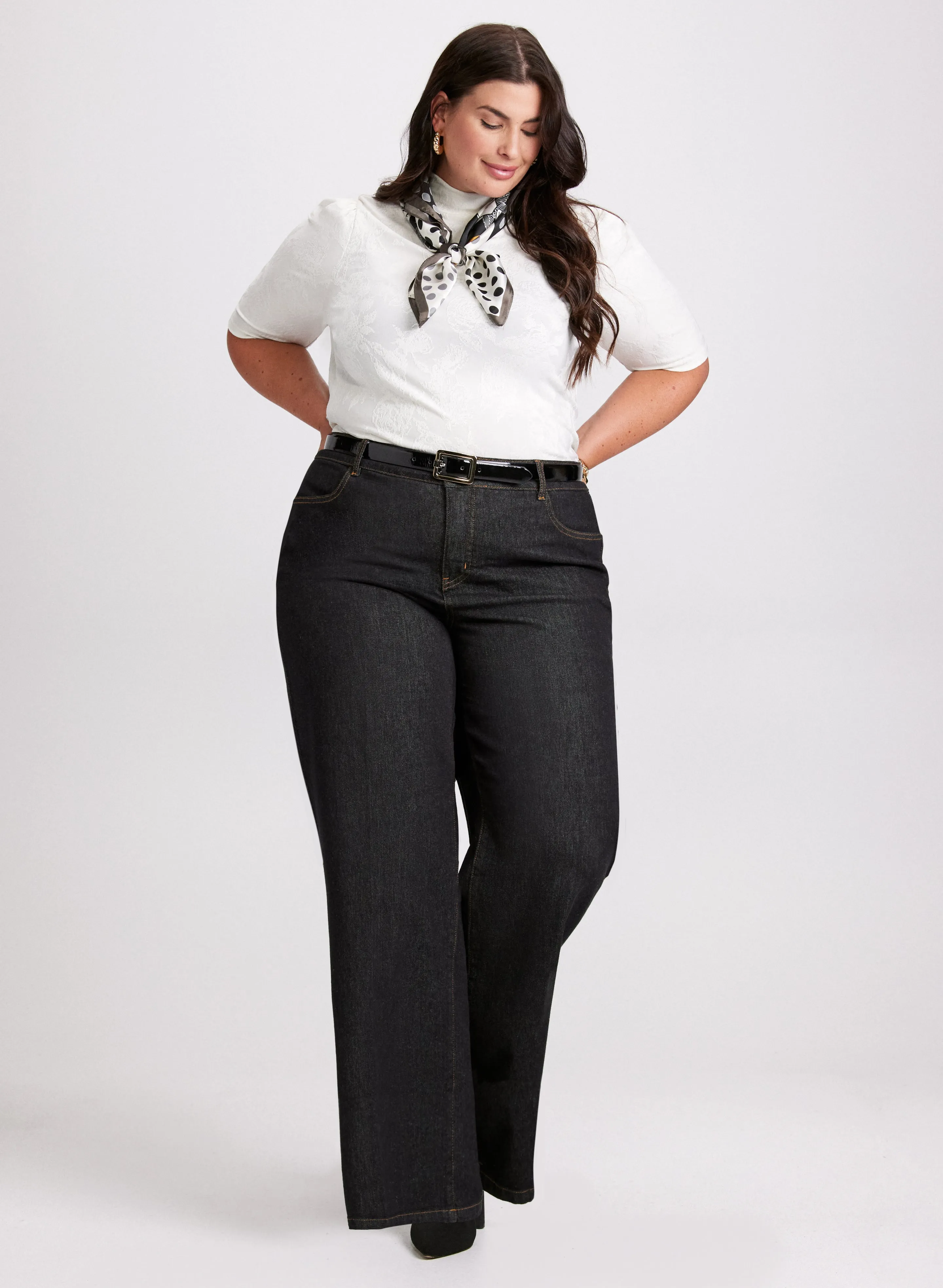 Elbow Sleeve Turtleneck Top & Bootcut Jeans sold by Laura