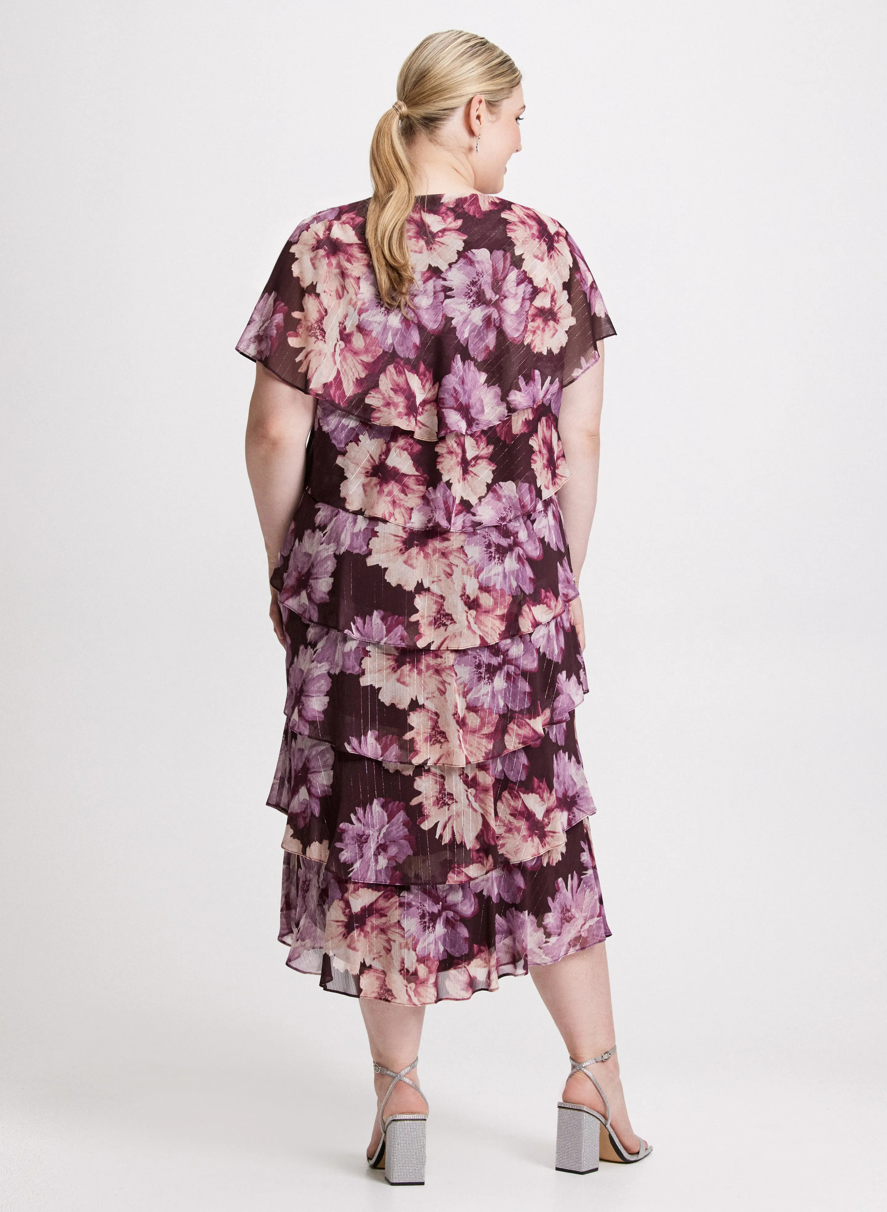 Tiered Floral Chiffon Dress sold by Laura product image thumbnail 3