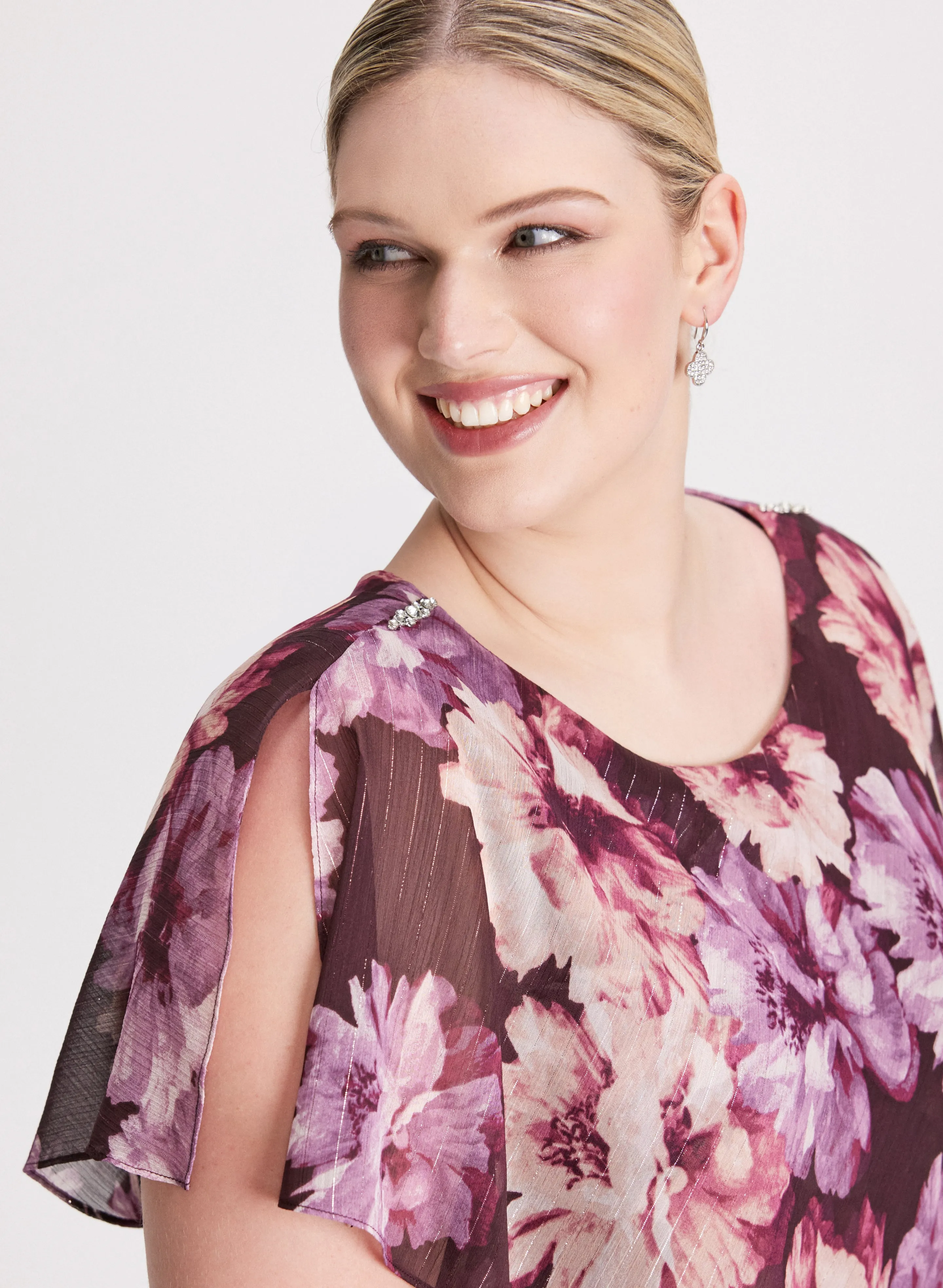 Tiered Floral Chiffon Dress sold by Laura product image thumbnail 4