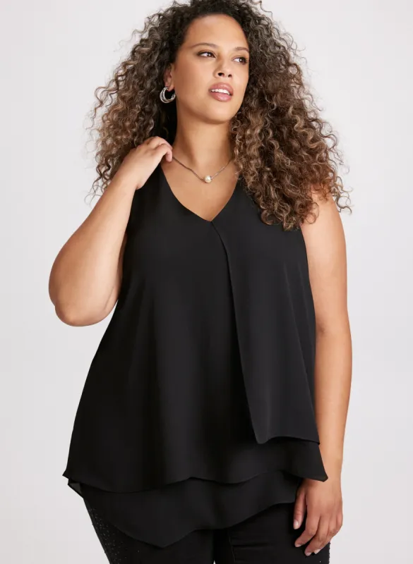 V-Neck Sleeveless Layered Blouse sold by Laura