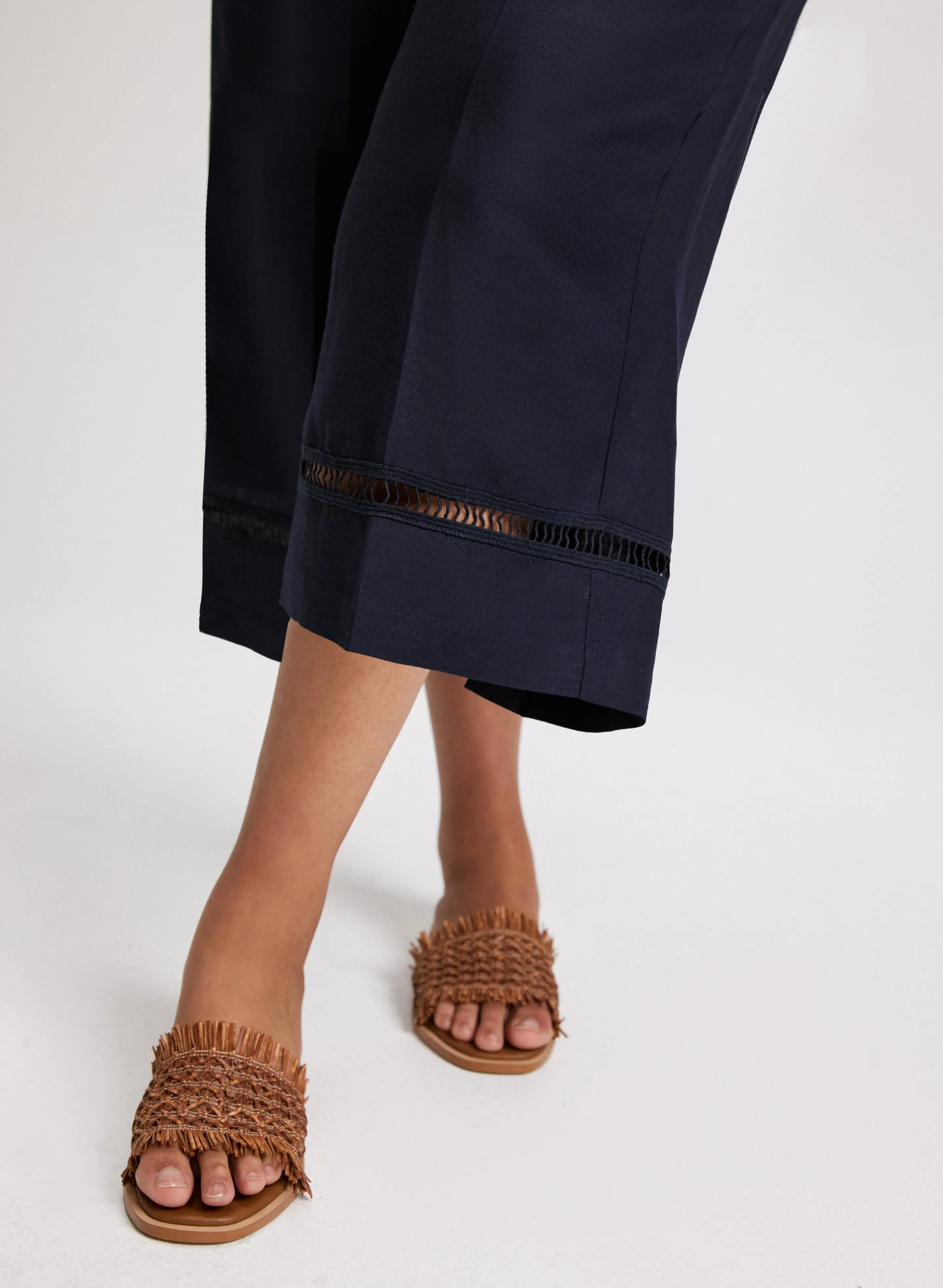 Wide Leg Linen-Blend Capris sold by Laura product image thumbnail 5