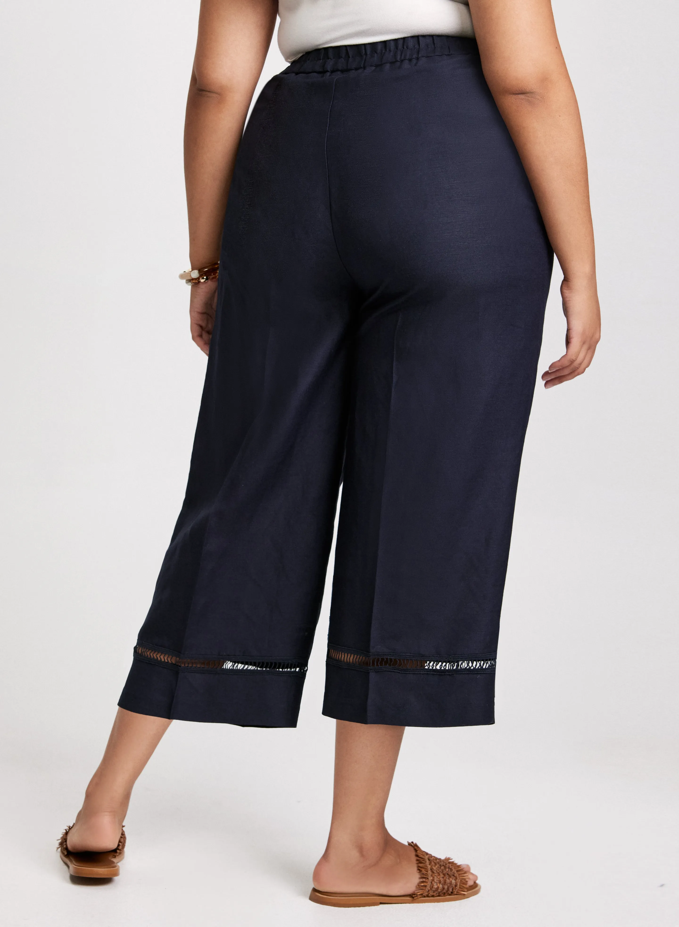 Wide Leg Linen-Blend Capris sold by Laura product image thumbnail 2