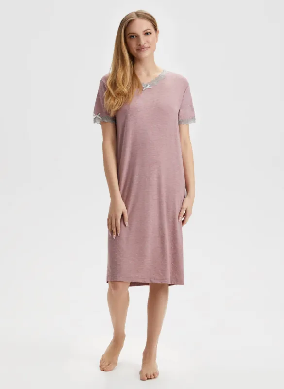 Dot Print Lace Nightgown sold by Laura