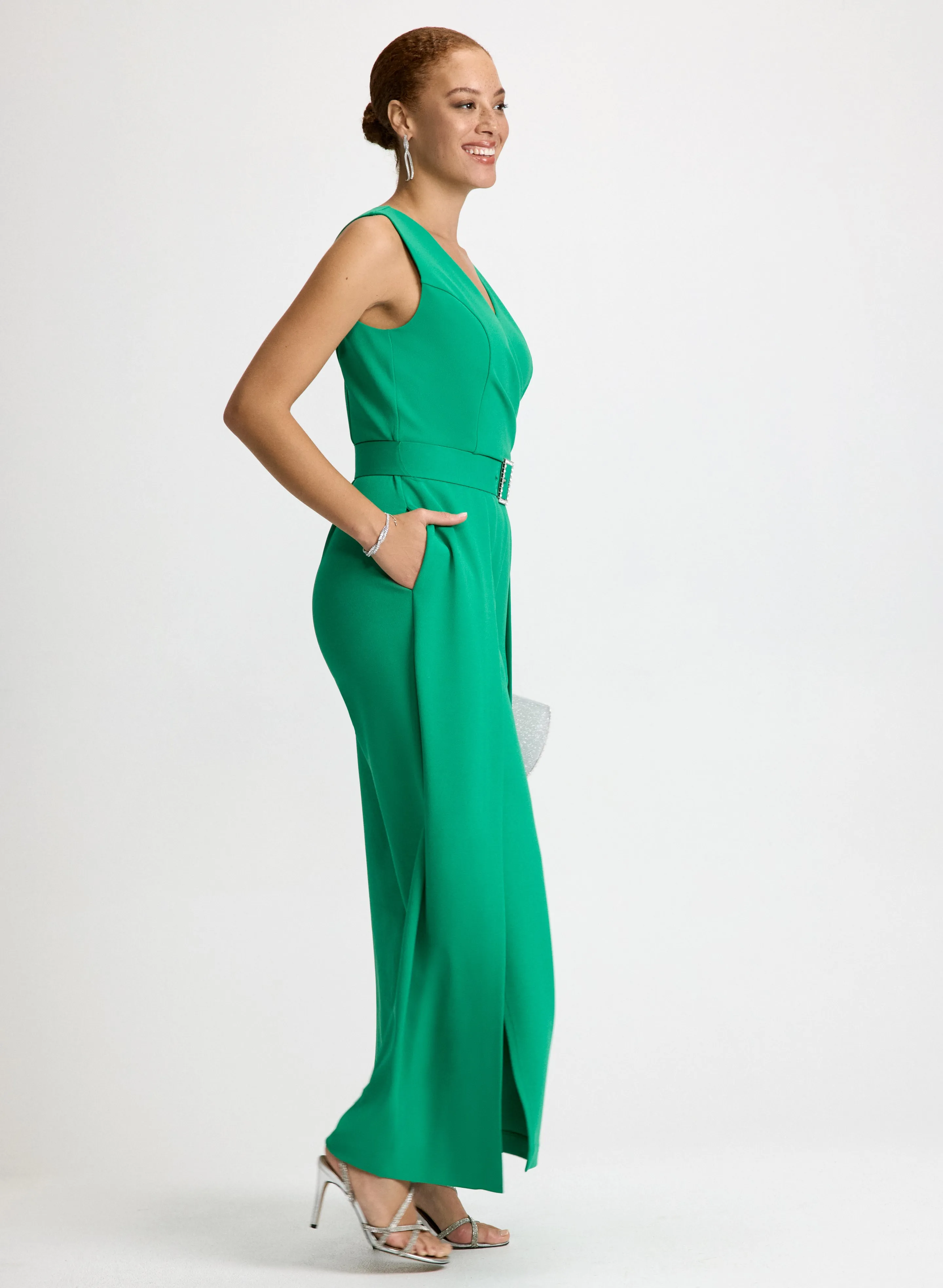 Crepe Belted Sleeveless Jumpsuit sold by Laura product image thumbnail 2