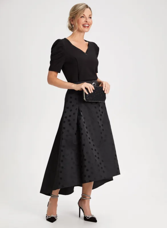 Puff Sleeve Top & Asymmetric Top sold by Laura