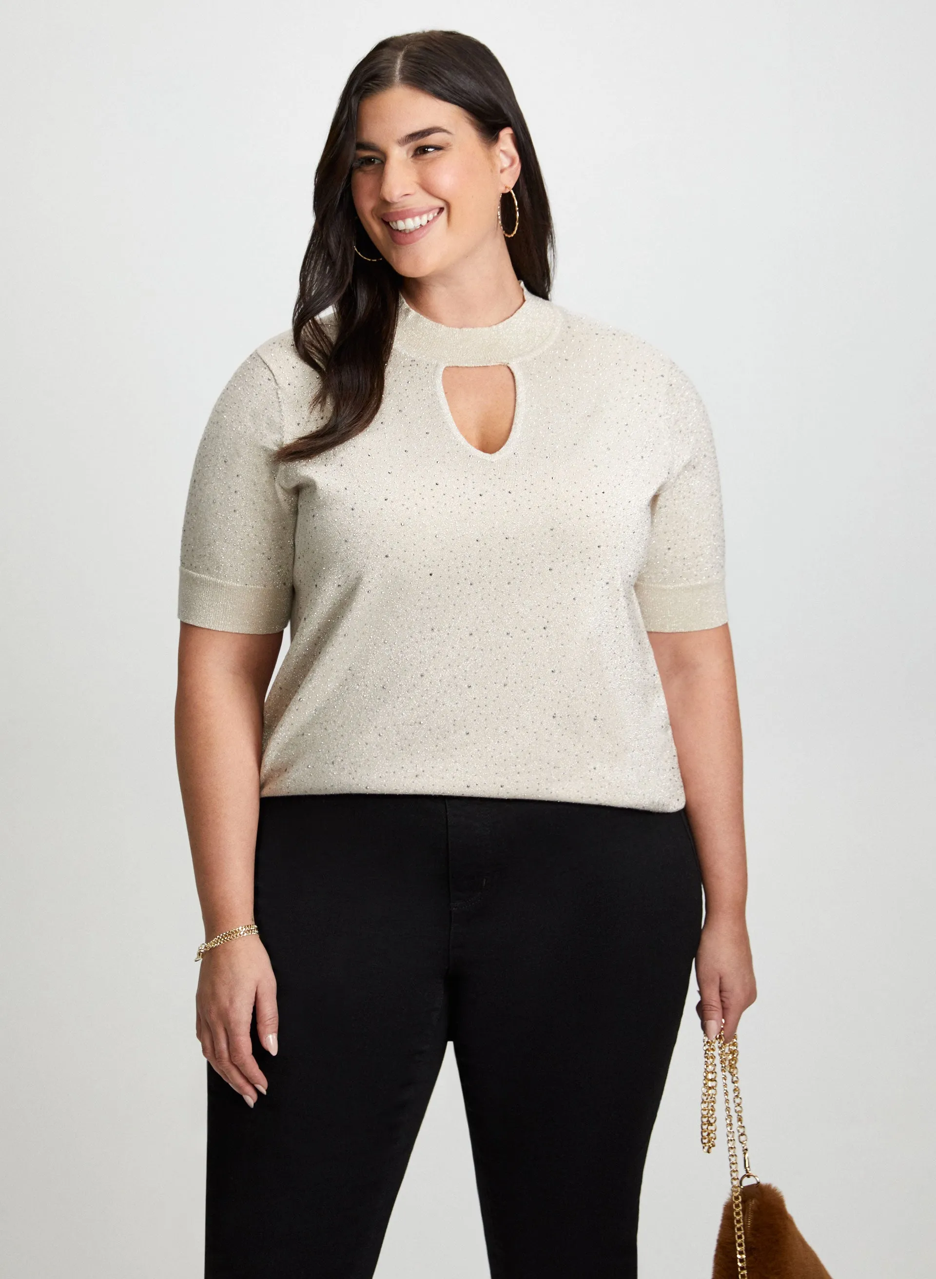 Rhinestone Embellished Sweater sold by Laura