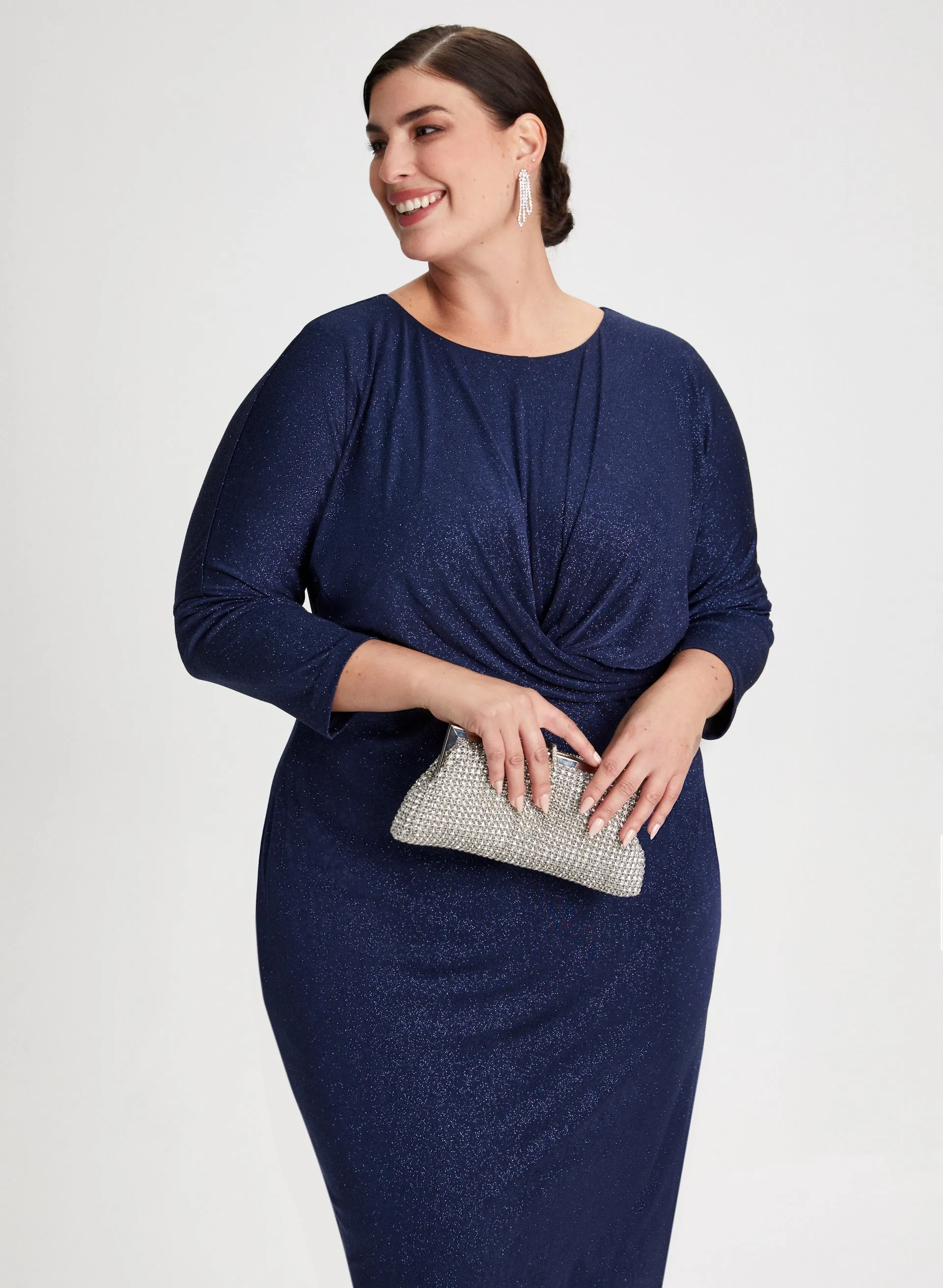 Draped Front Glitter Dress sold by Laura product image thumbnail 5