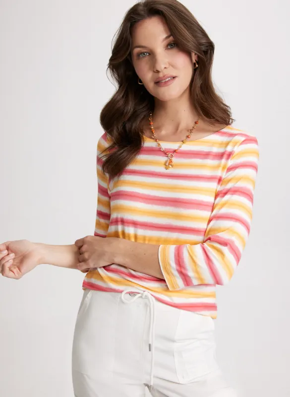 3/4 Sleeve Striped Top sold by Laura