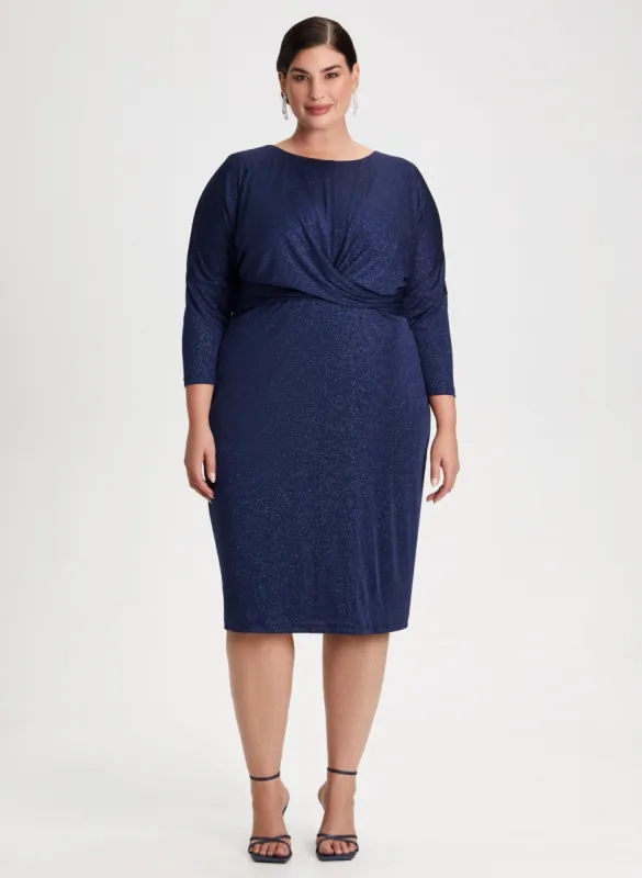 Draped Front Glitter Dress sold by Laura