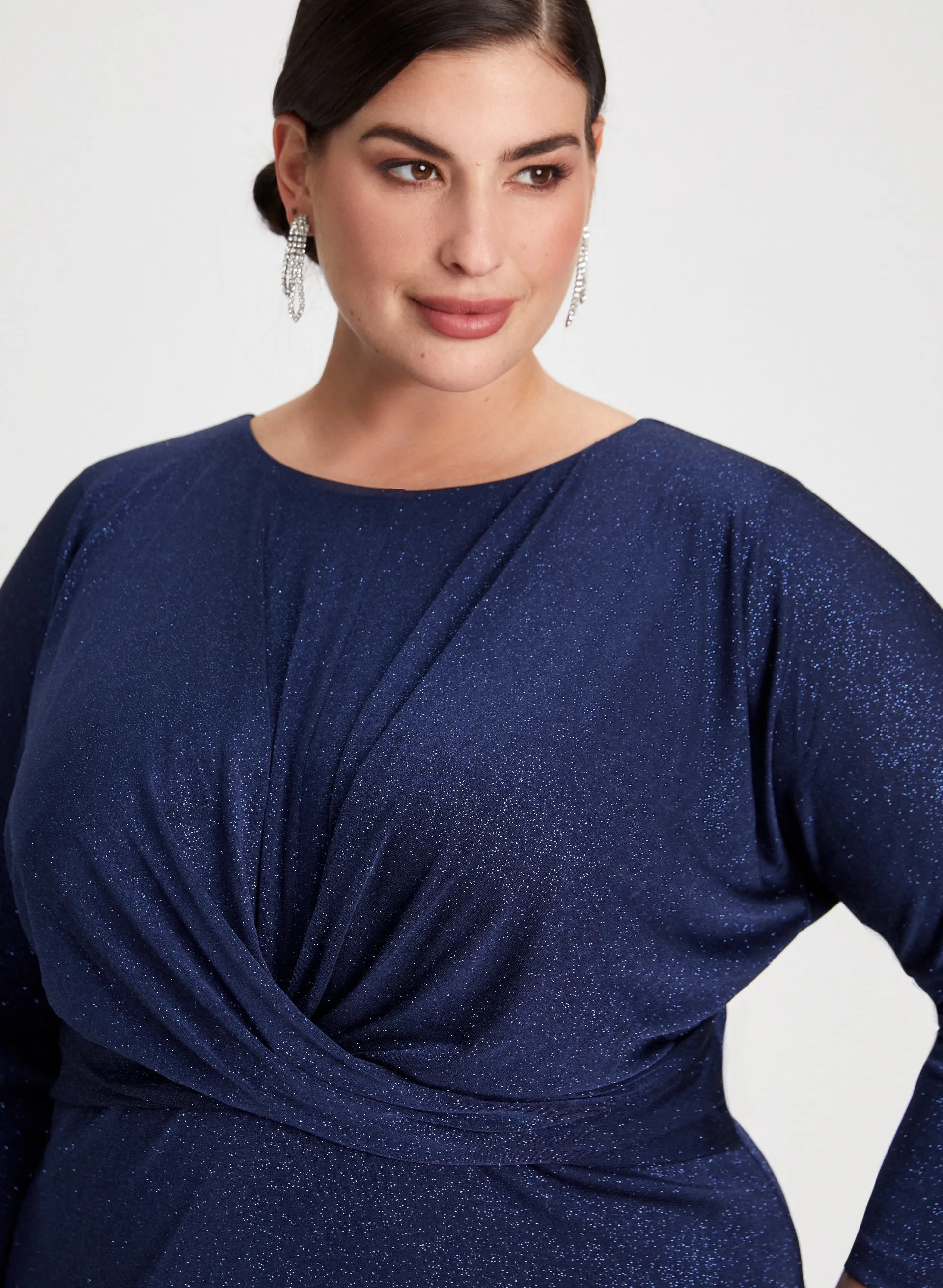 Draped Front Glitter Dress sold by Laura product image thumbnail 4