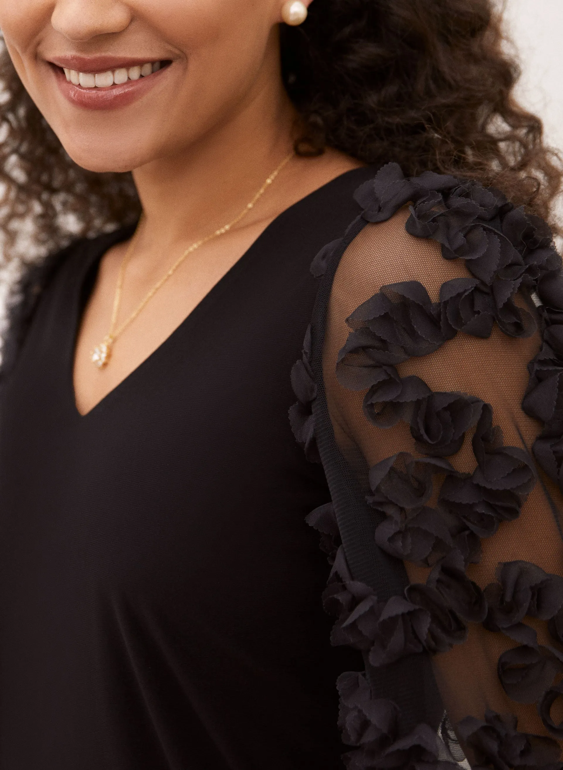 Embellished Mesh Sleeve Top sold by Laura product image thumbnail 2