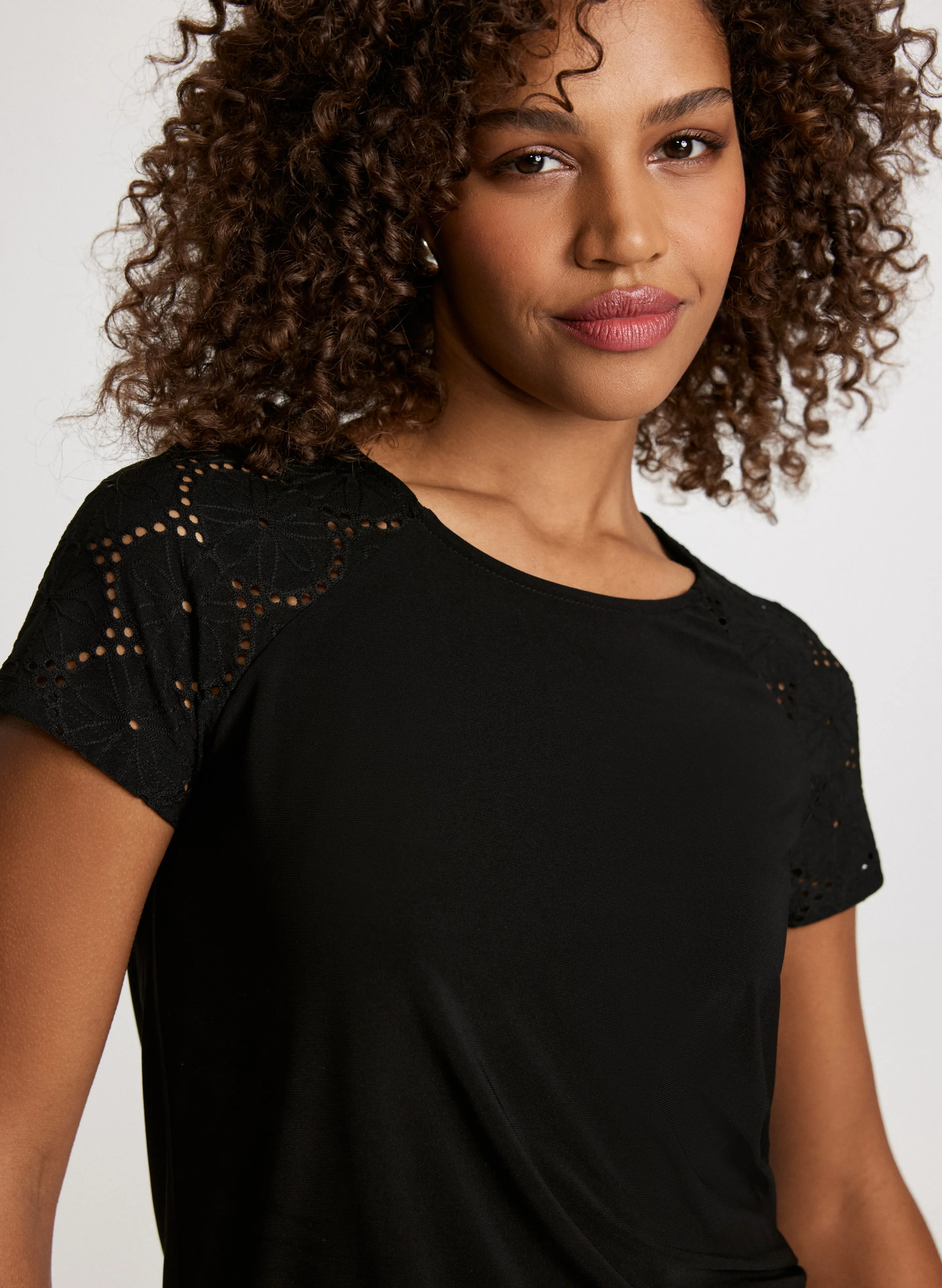 Short Eyelet Sleeve Top sold by Laura product image thumbnail 2