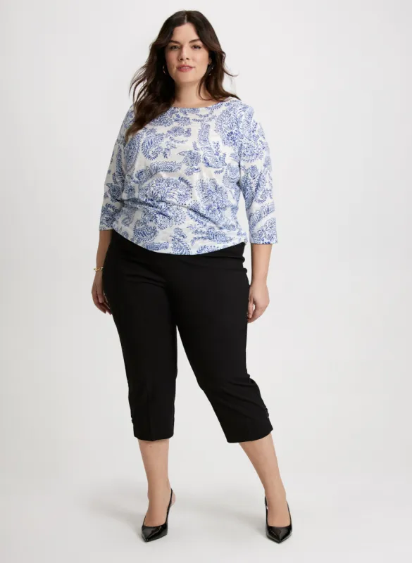 Paisley Print T-Shirt & Bengaline Capris sold by Laura