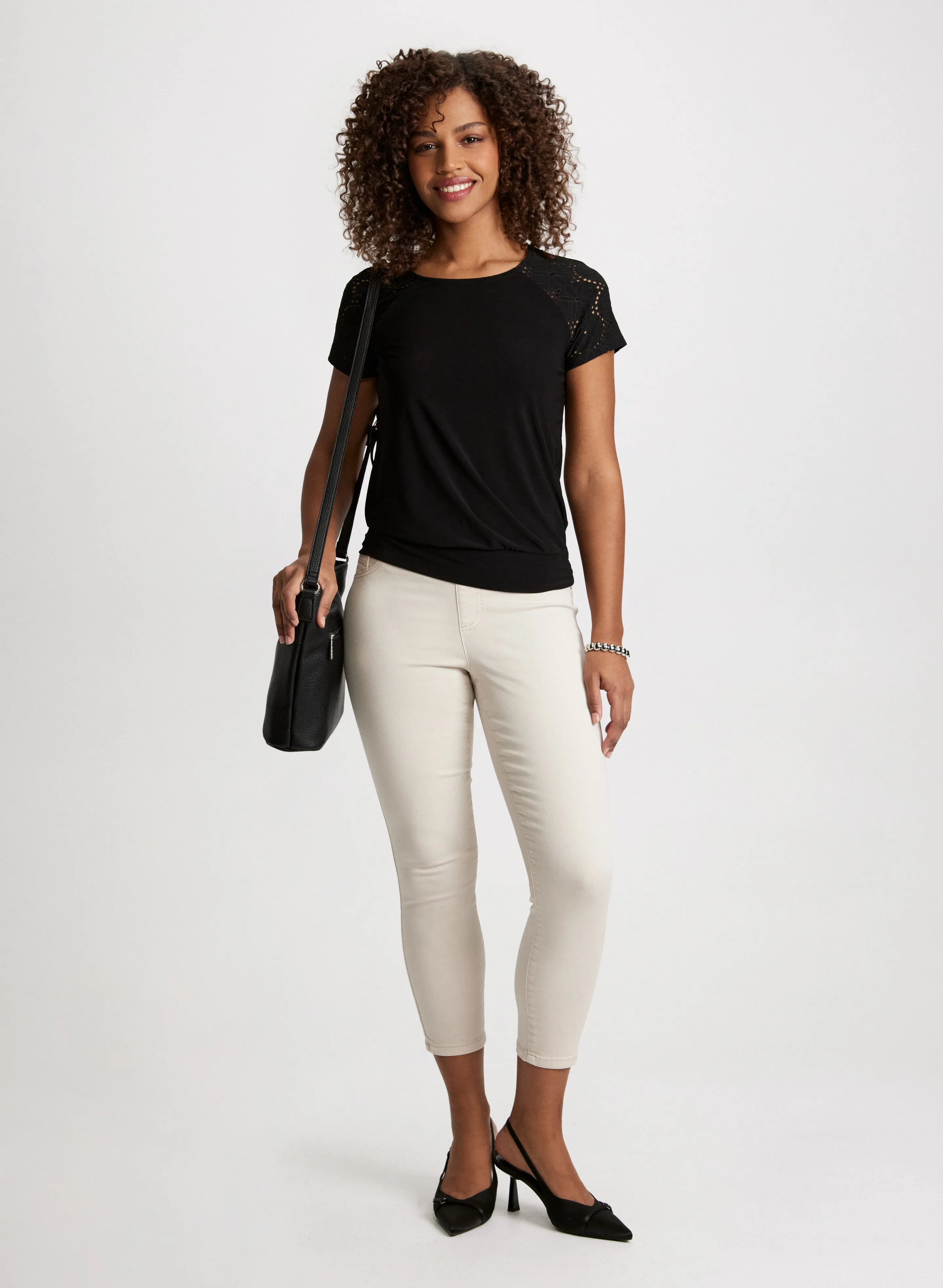 Short Eyelet Sleeve Top sold by Laura product image thumbnail 3