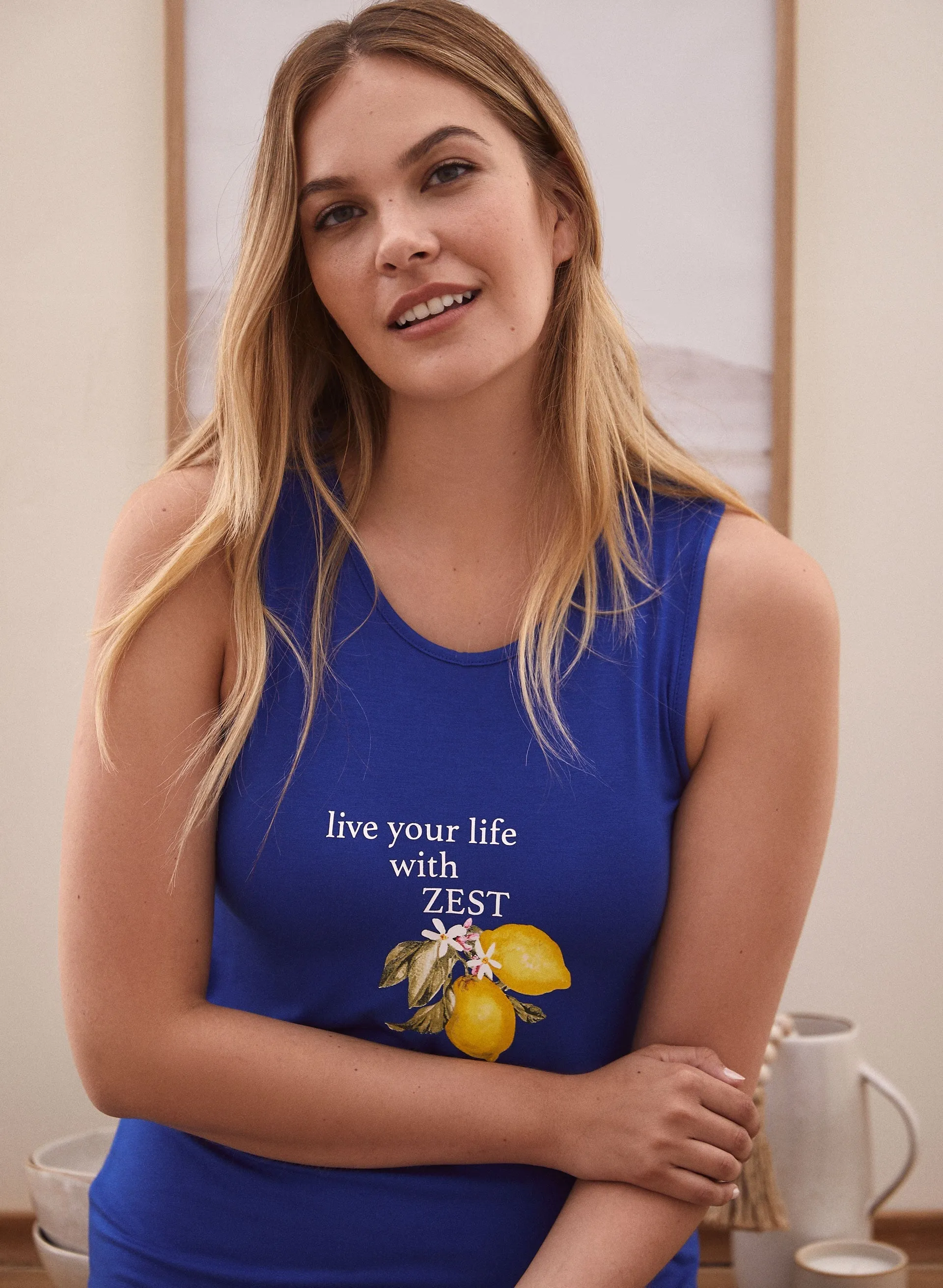 Lemon & Slogan Print Sleepshirt sold by Laura product image thumbnail 4