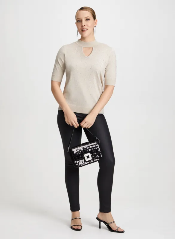 Shimmer Sweater & Coated Jeans sold by Laura