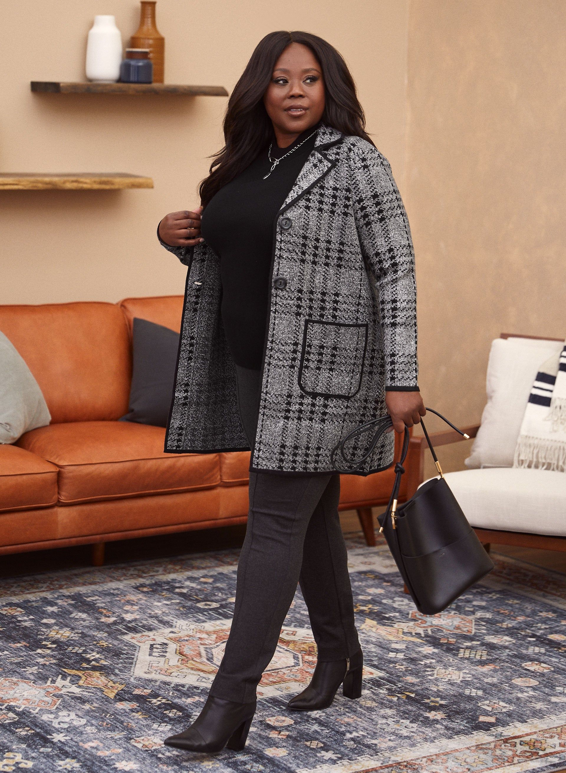 Houndstooth Button Front Coatigan sold by Laura product image thumbnail 5