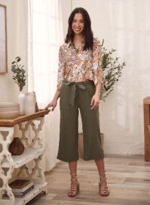 3/4 Sleeve Paisley Print Top sold by Laura