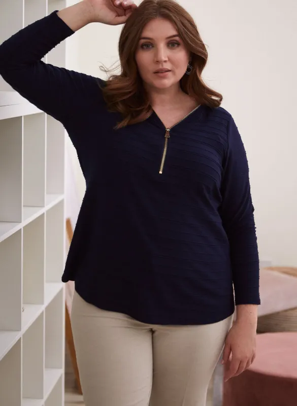 Ottoman Striped V-Neck Top sold by Laura