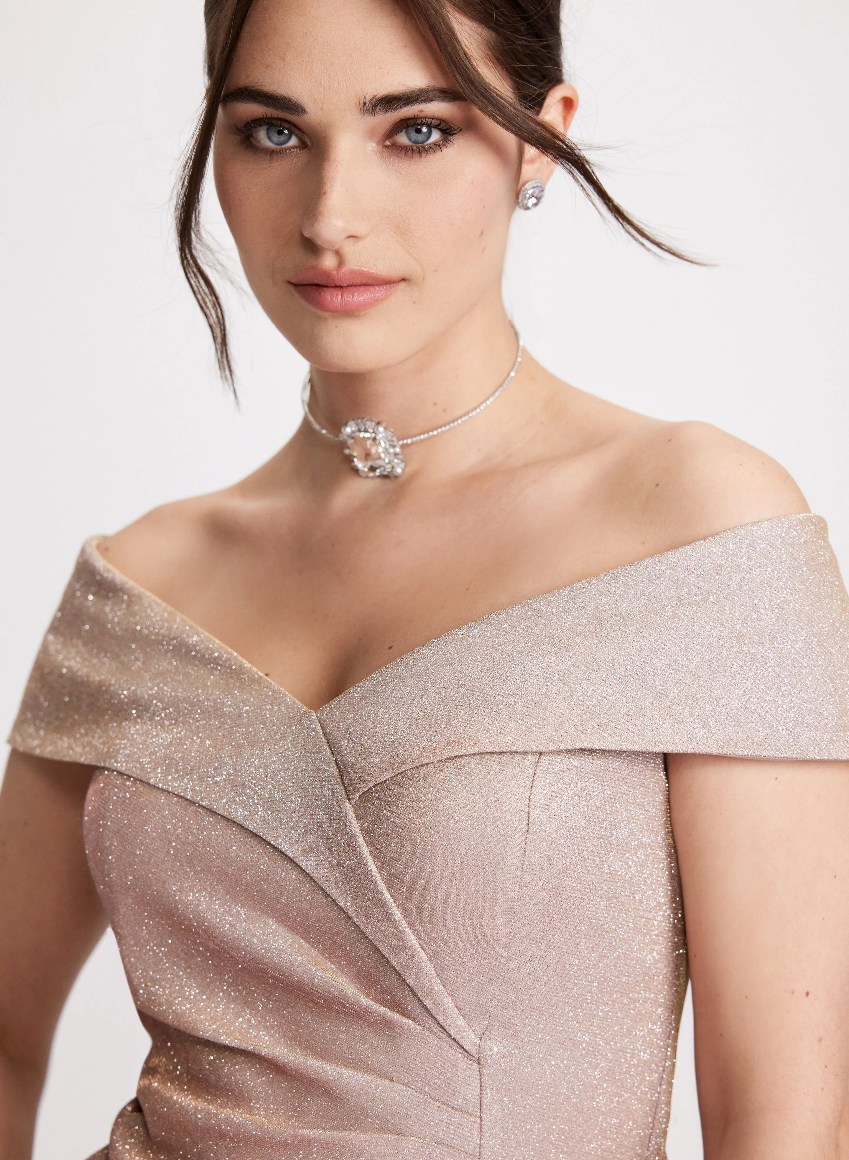 Metallic Off-the-Shoulder Dress sold by Laura product image thumbnail 5