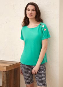 Button Detail Top sold by Laura