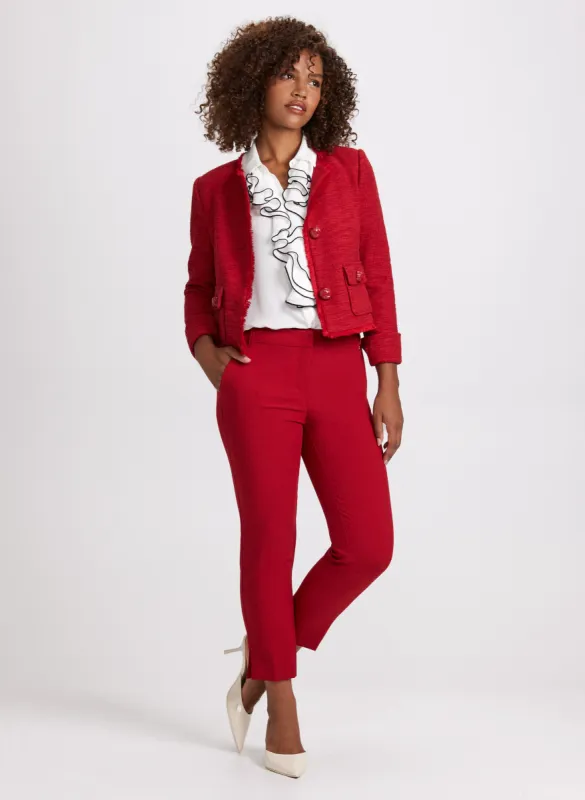 Bouclé Jacket & Slit Hem Pants sold by Laura