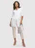 Button-Front Linen Tunic & Slim Leg Ankle Jeans sold by Laura