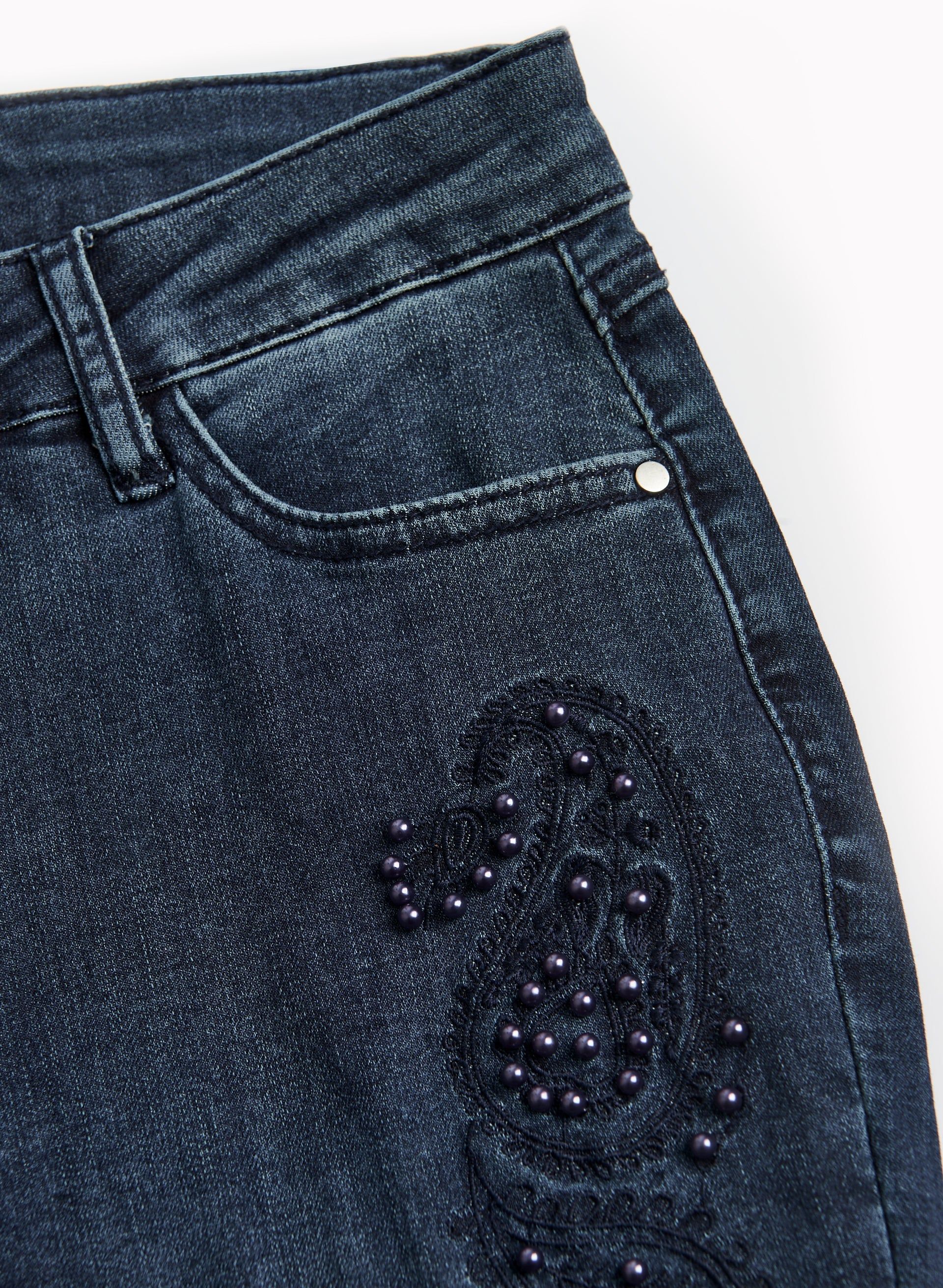 Paisley Appliqué Straight Leg Jeans sold by Laura product image thumbnail 3