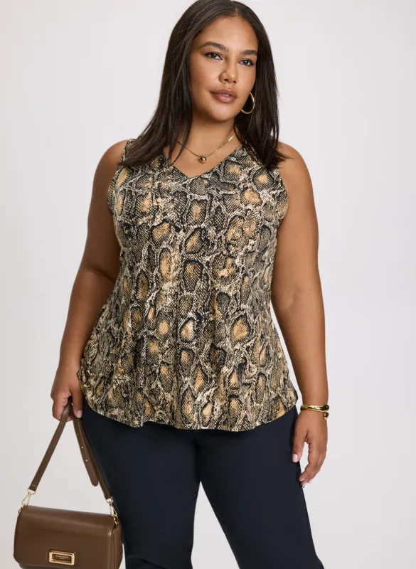 Snake Print A-Line Top sold by Laura