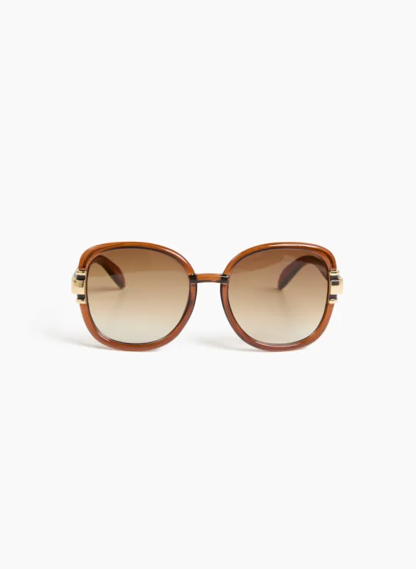 Metallic Detail Round Sunglasses sold by Laura