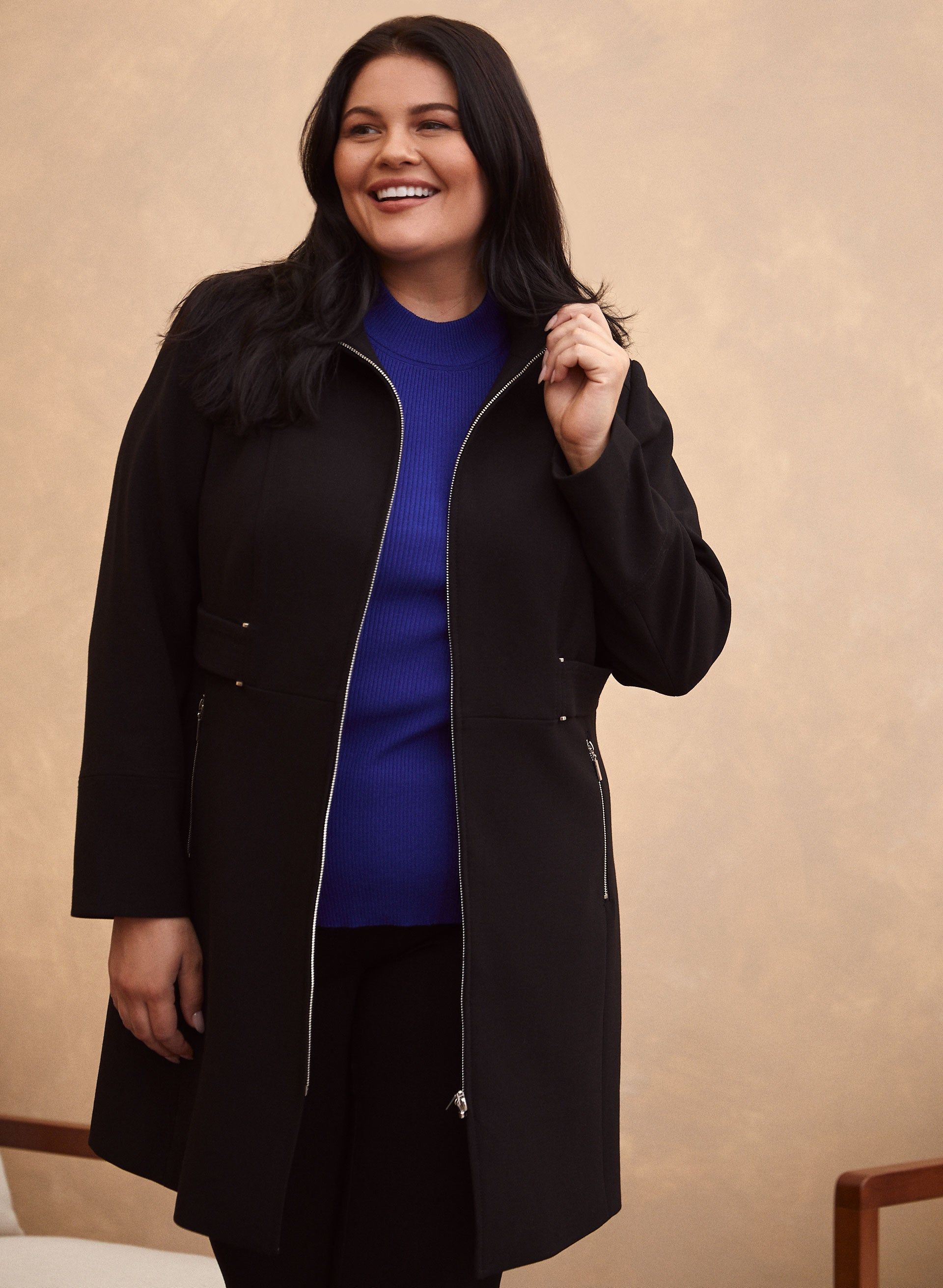 Tricotine Tab Detail Coat sold by Laura