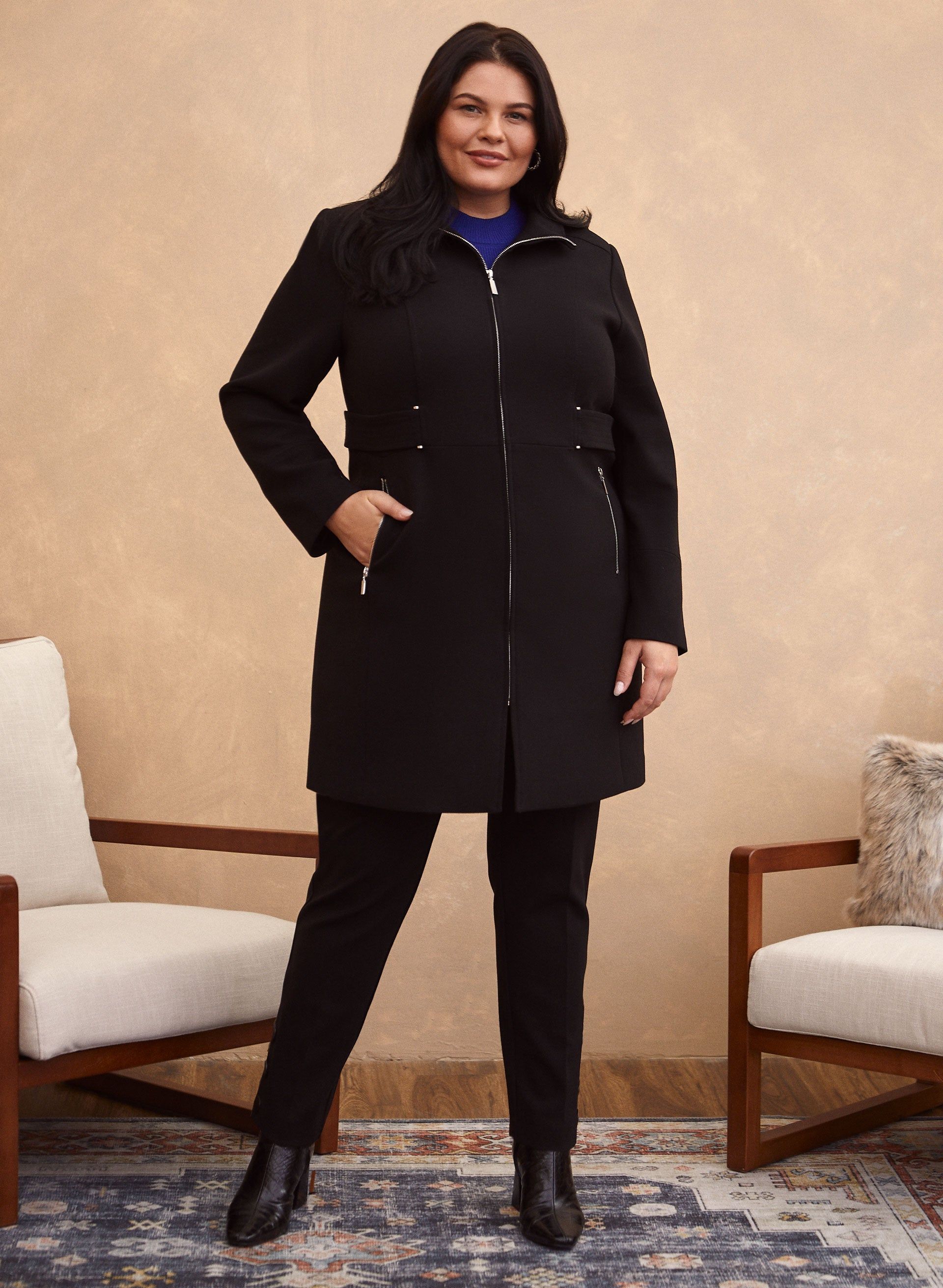 Tricotine Tab Detail Coat sold by Laura product image thumbnail 3