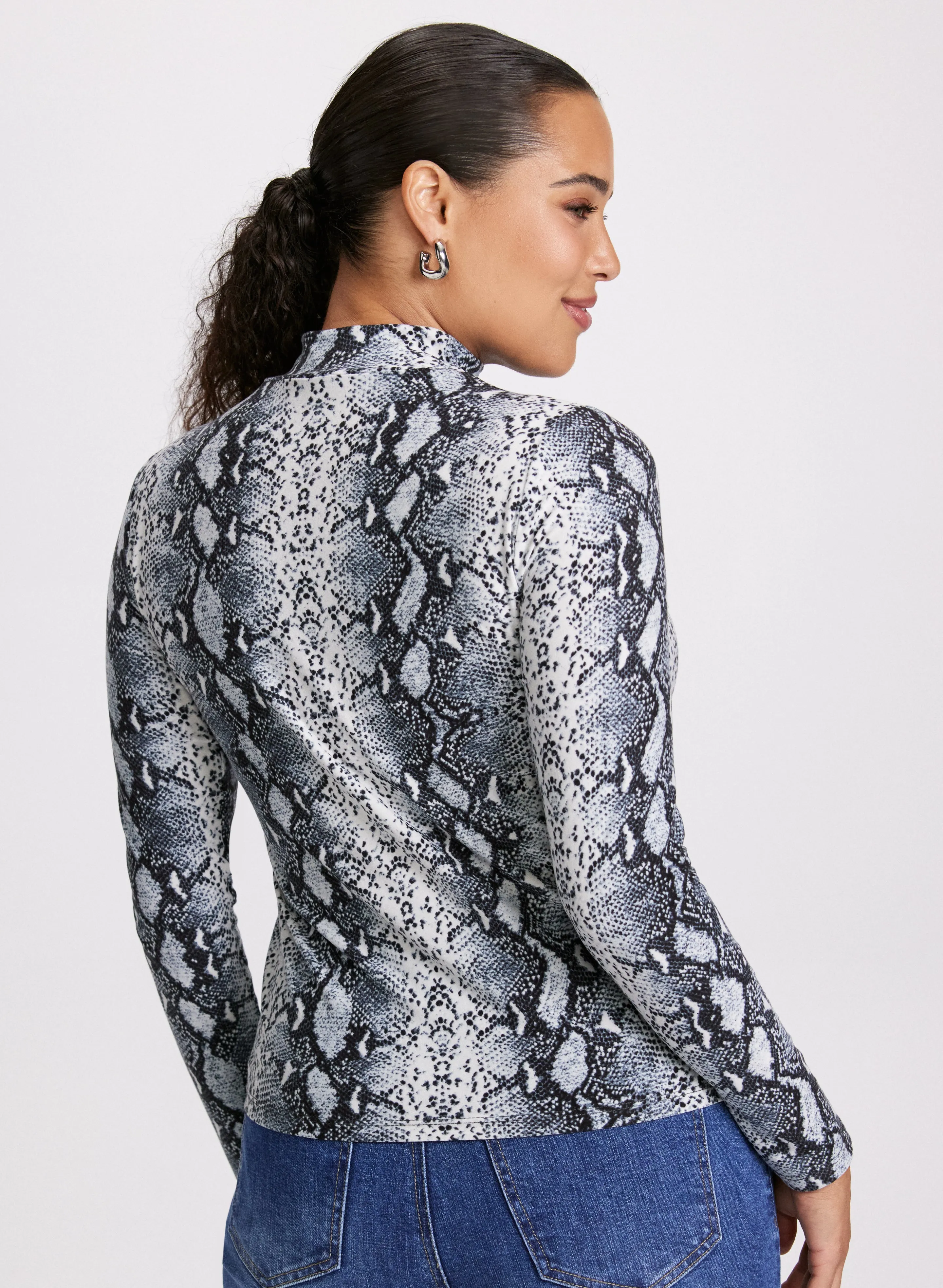 Snake Print Turtleneck Top sold by Laura product image thumbnail 4