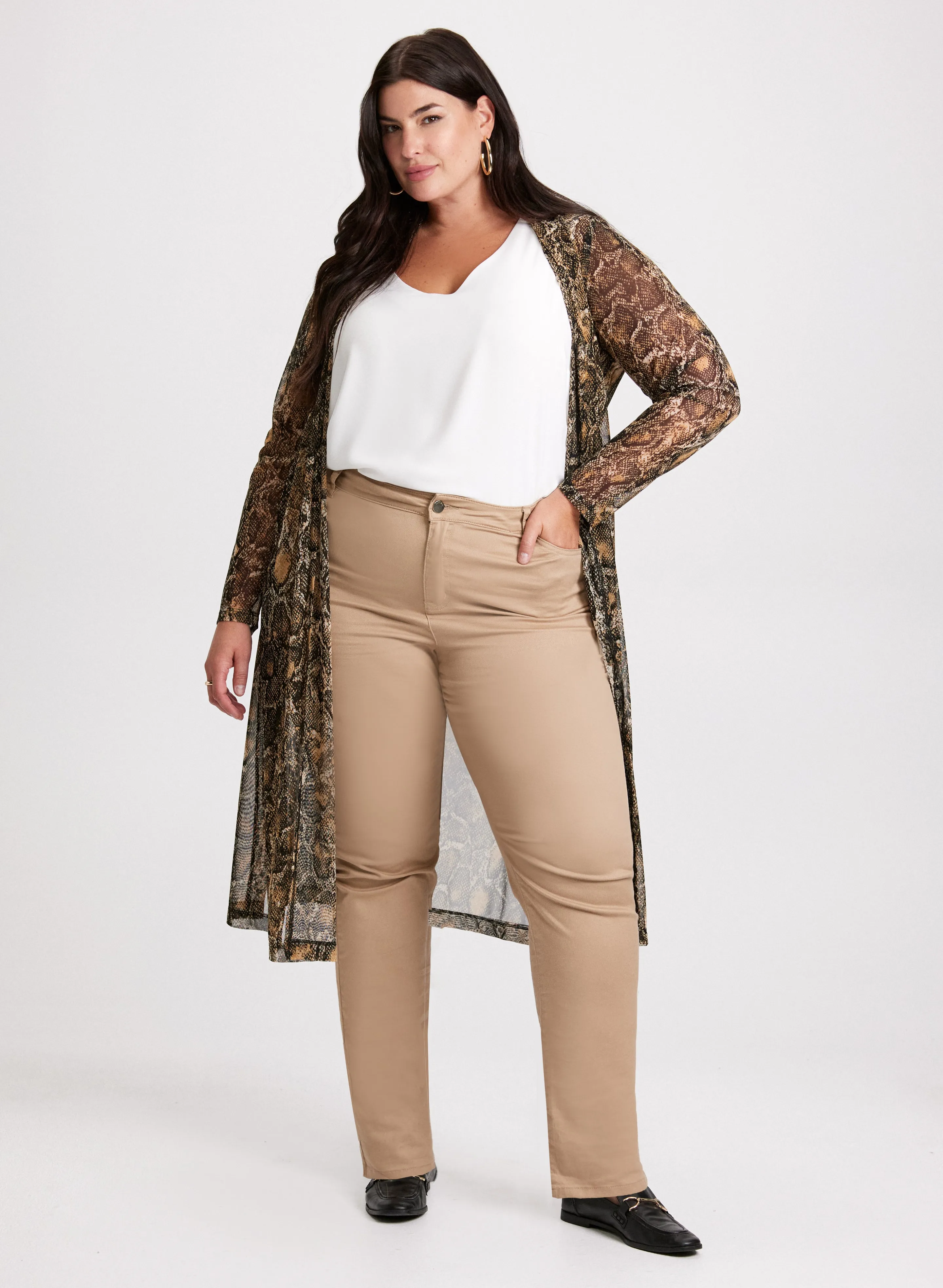 Snake Print Cardigan & Coated Jeans sold by Laura