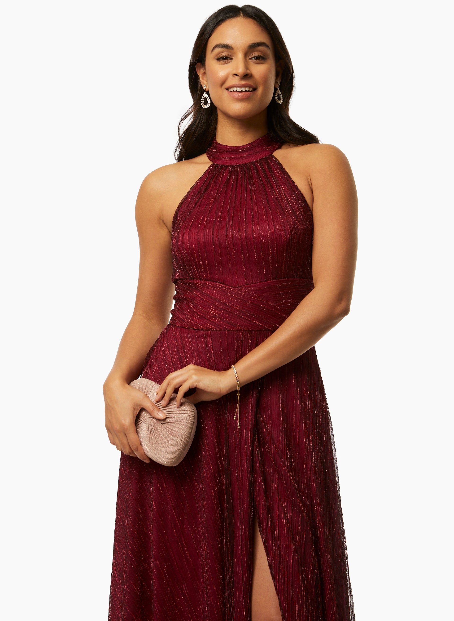 Metallic Crinkle Halter Dress sold by Laura product image thumbnail 3