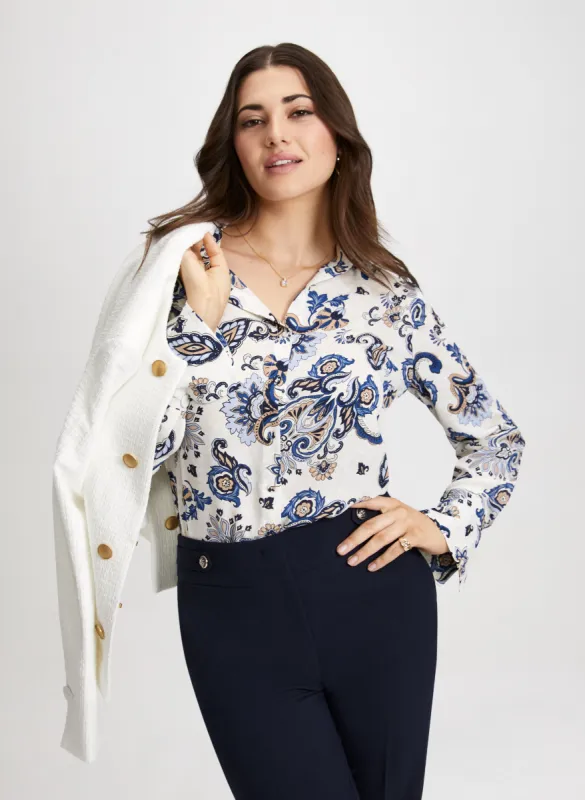 Long Sleeve Paisley Print Blouse sold by Laura