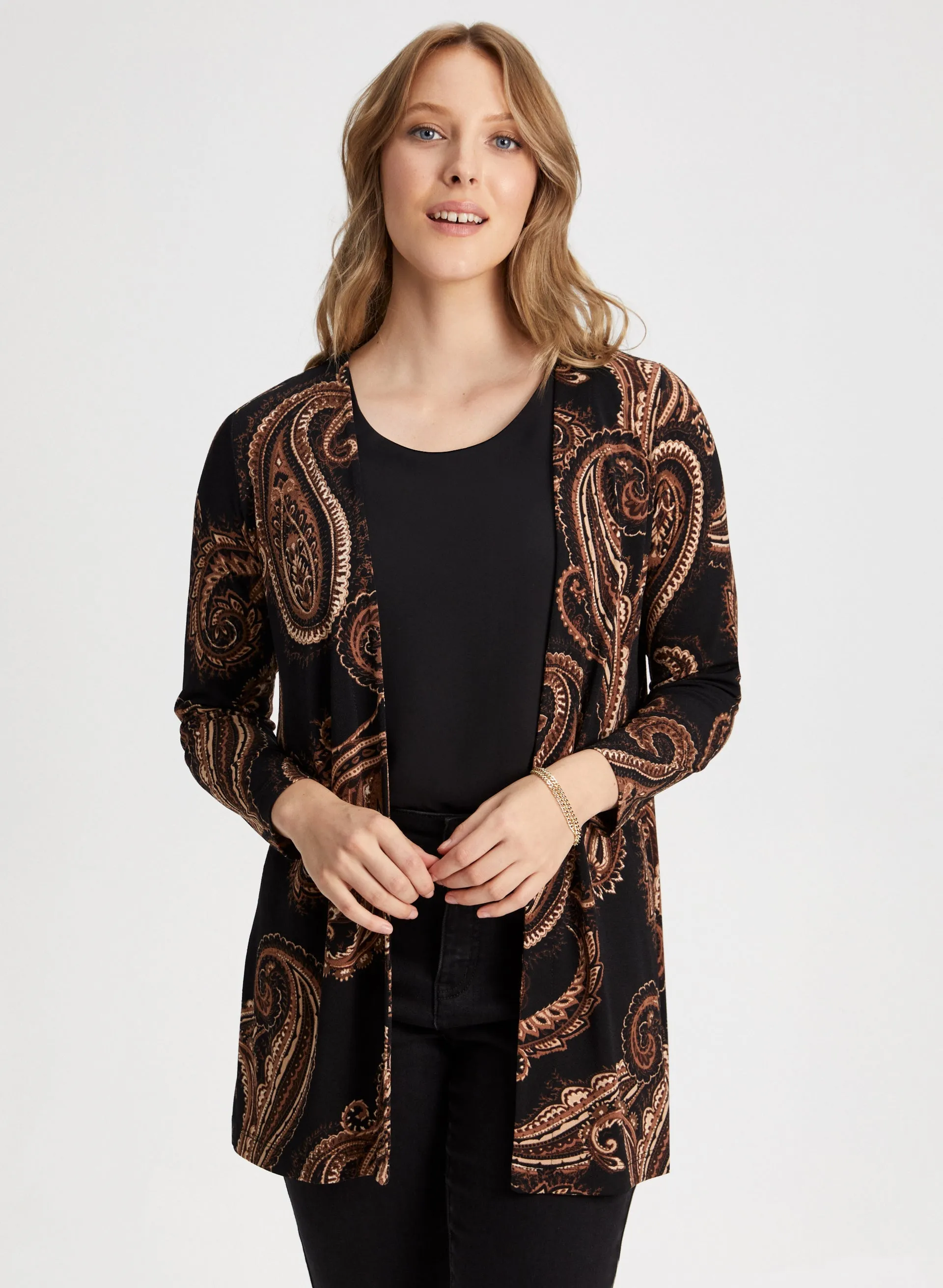 Paisley Print Open Front Top sold by Laura