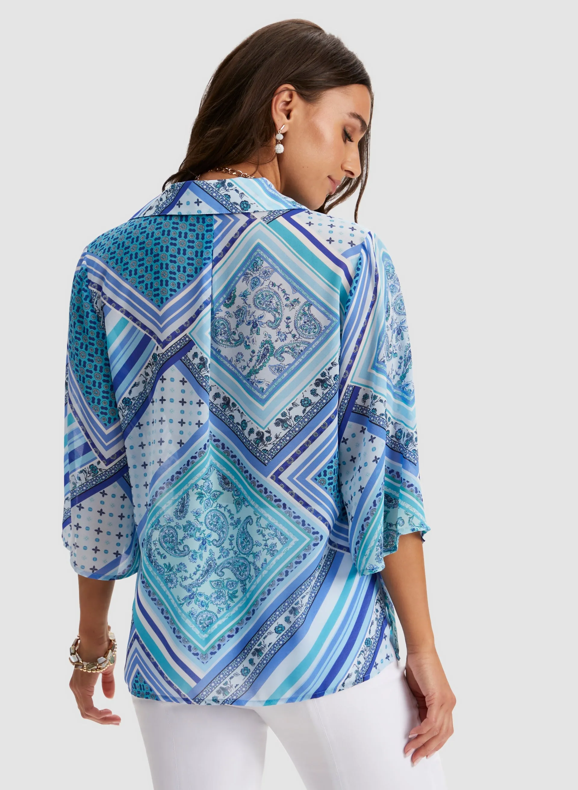 Paisley Print Button-Down Blouse sold by Laura product image thumbnail 4