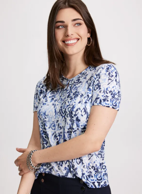 Keyhole Detail Paisley Print Sweater sold by Laura