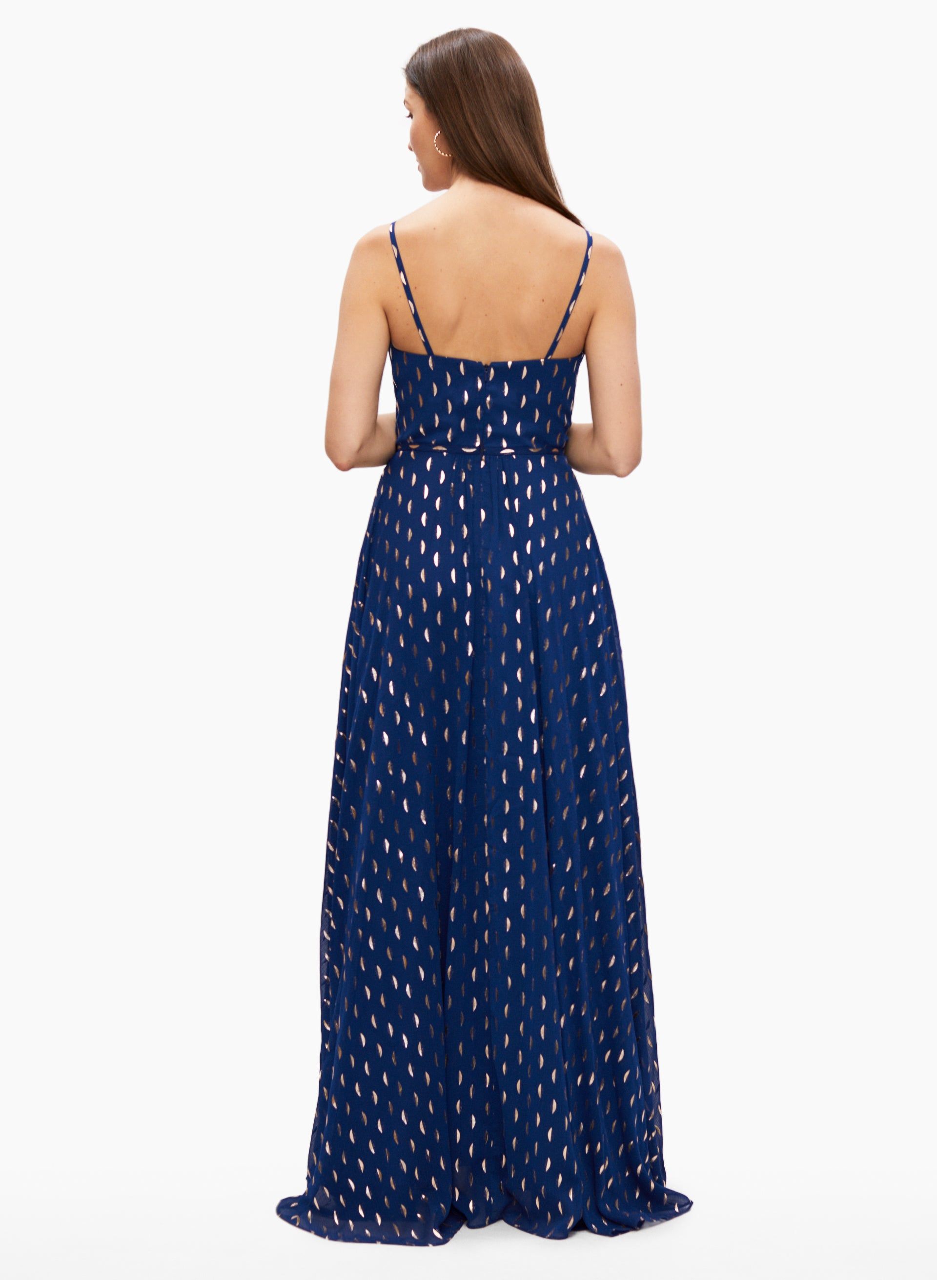 Metallic Leaf Chiffon Dress sold by Laura product image thumbnail 2