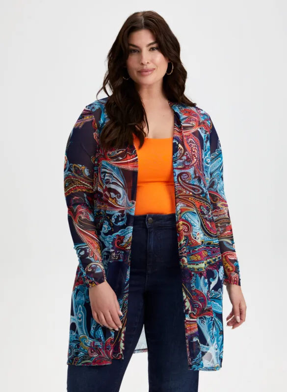 Paisley Print Open Front Top sold by Laura