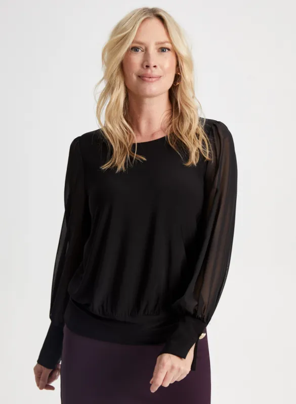 Boat Neck Long Sleeve Top sold by Laura