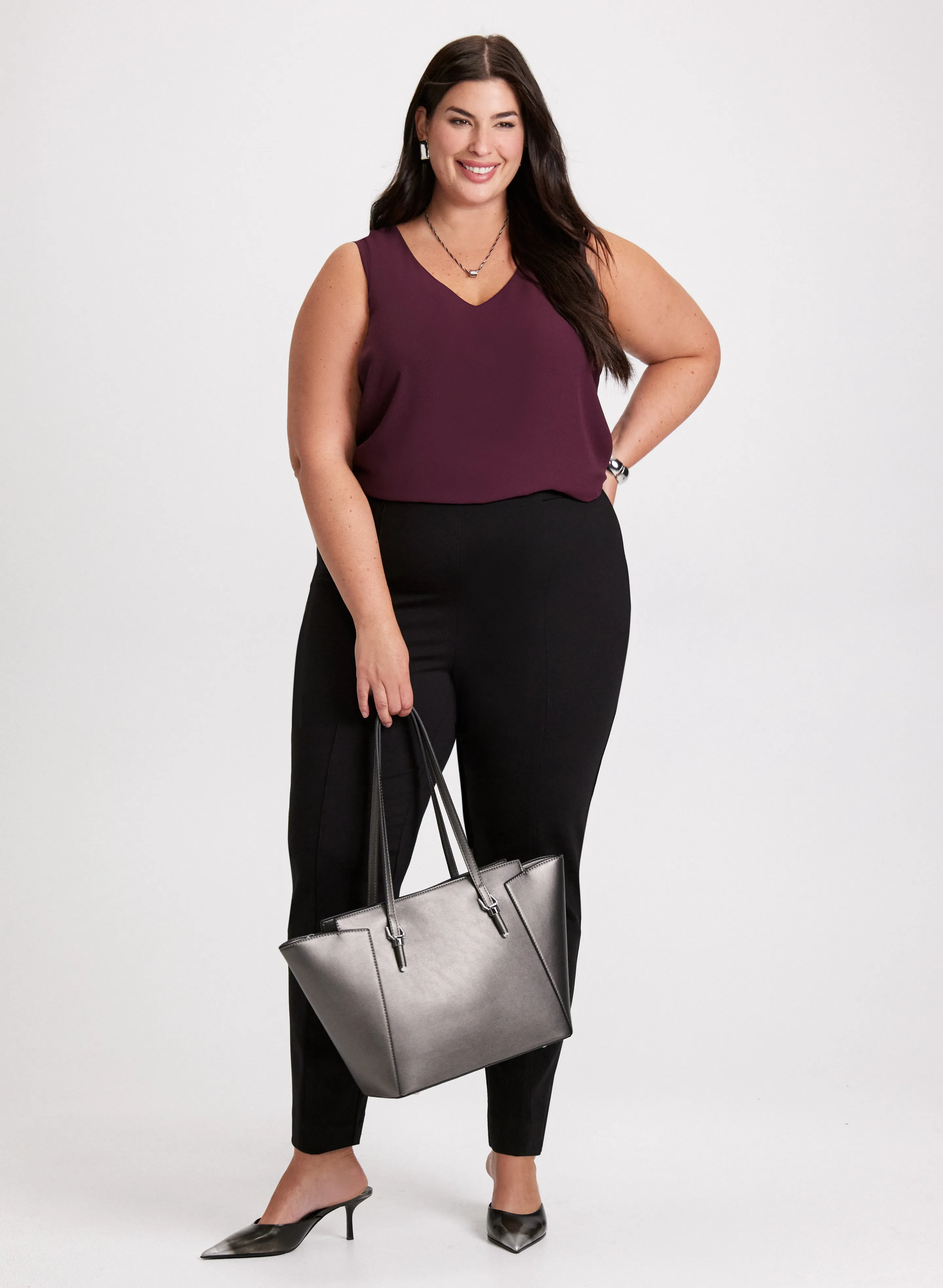 V-Neck Blouse & Slim-Leg Pants sold by Laura
